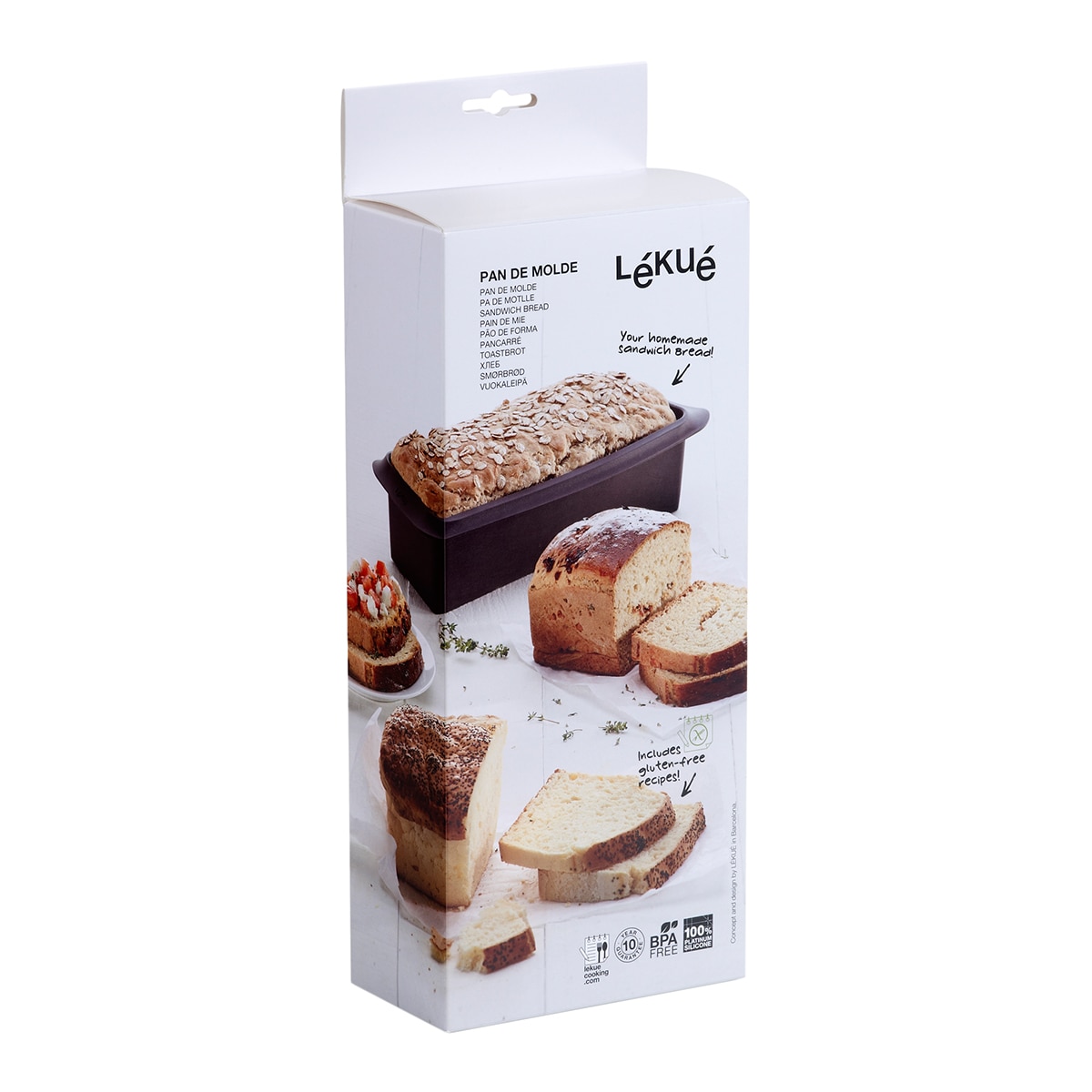 Molde para pão de forma Lékué Castanho-2