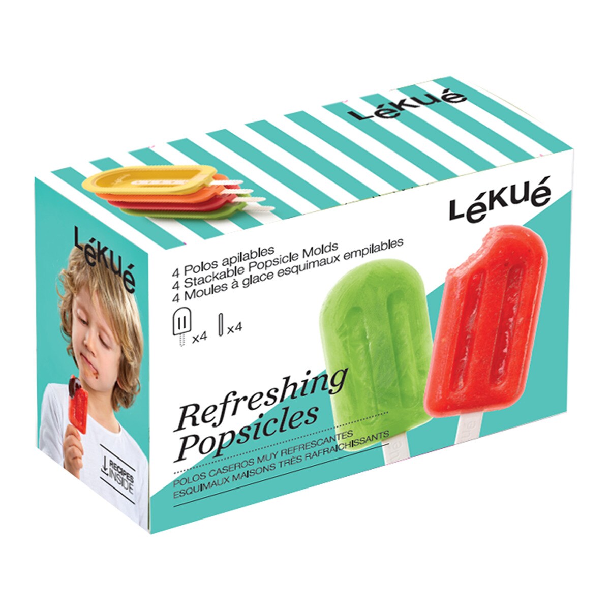 Conjunto de 4 Moldes para Gelado Polo Classic Mini Multicolor-2