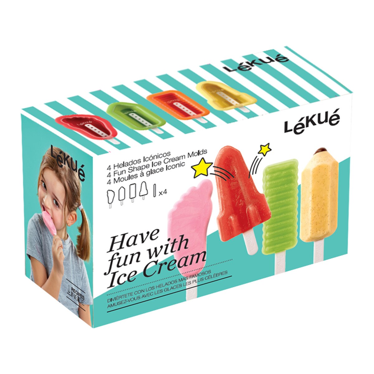 Conjunto de 4 formas para gelado Icónicos Lékué Multicolor-2
