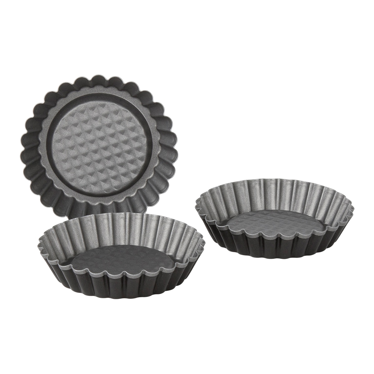 Conjunto de 3 mini moldes ondulados El Corte Inglés Preto-1