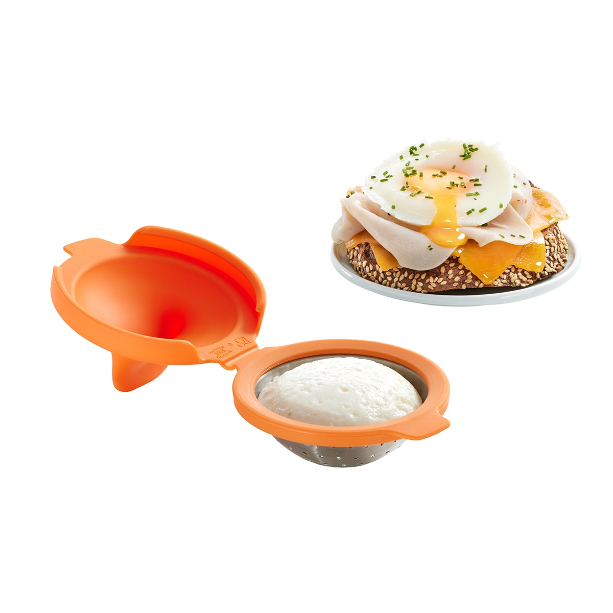 Escalfador de ovos Lékué Laranja-4
