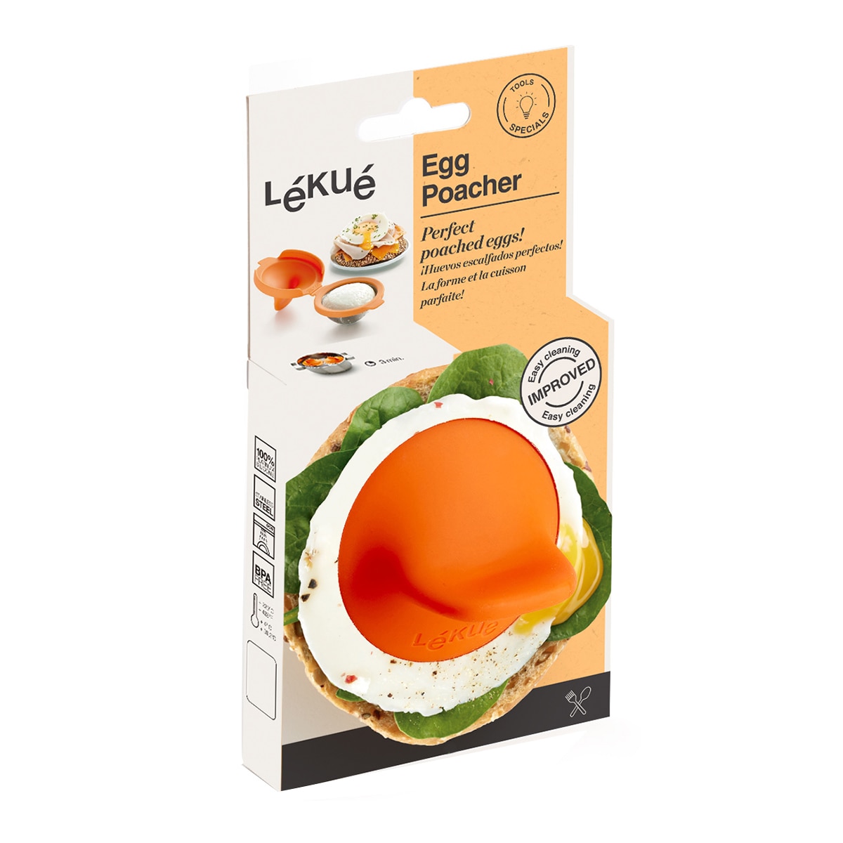 Escalfador de ovos Lékué Laranja-6