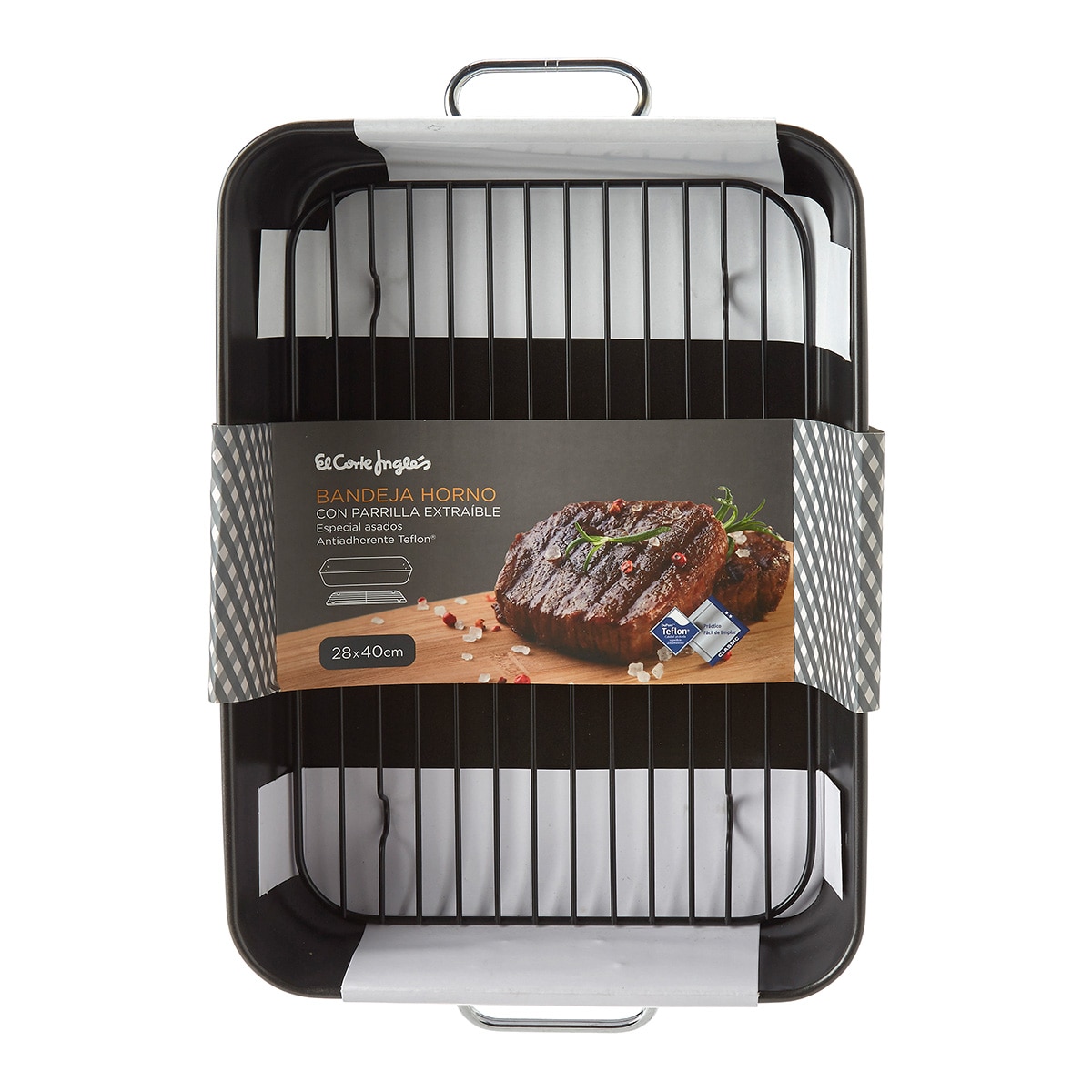 Bandeja de horno con parrilla extraíble El Corte Inglés Gris oscuro-2