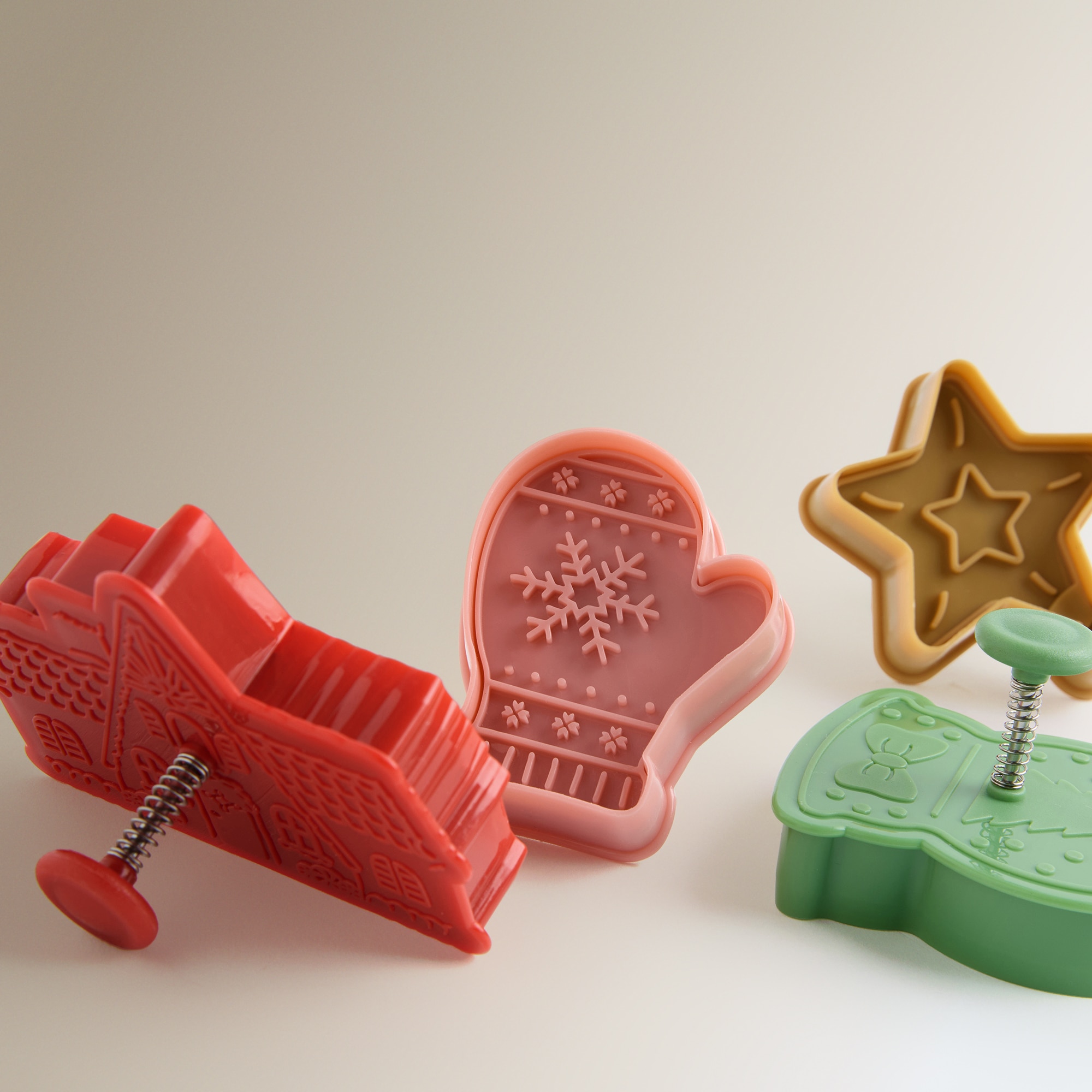 Conjunto de 4 Cortadores Receitas Natal Multicolor-2