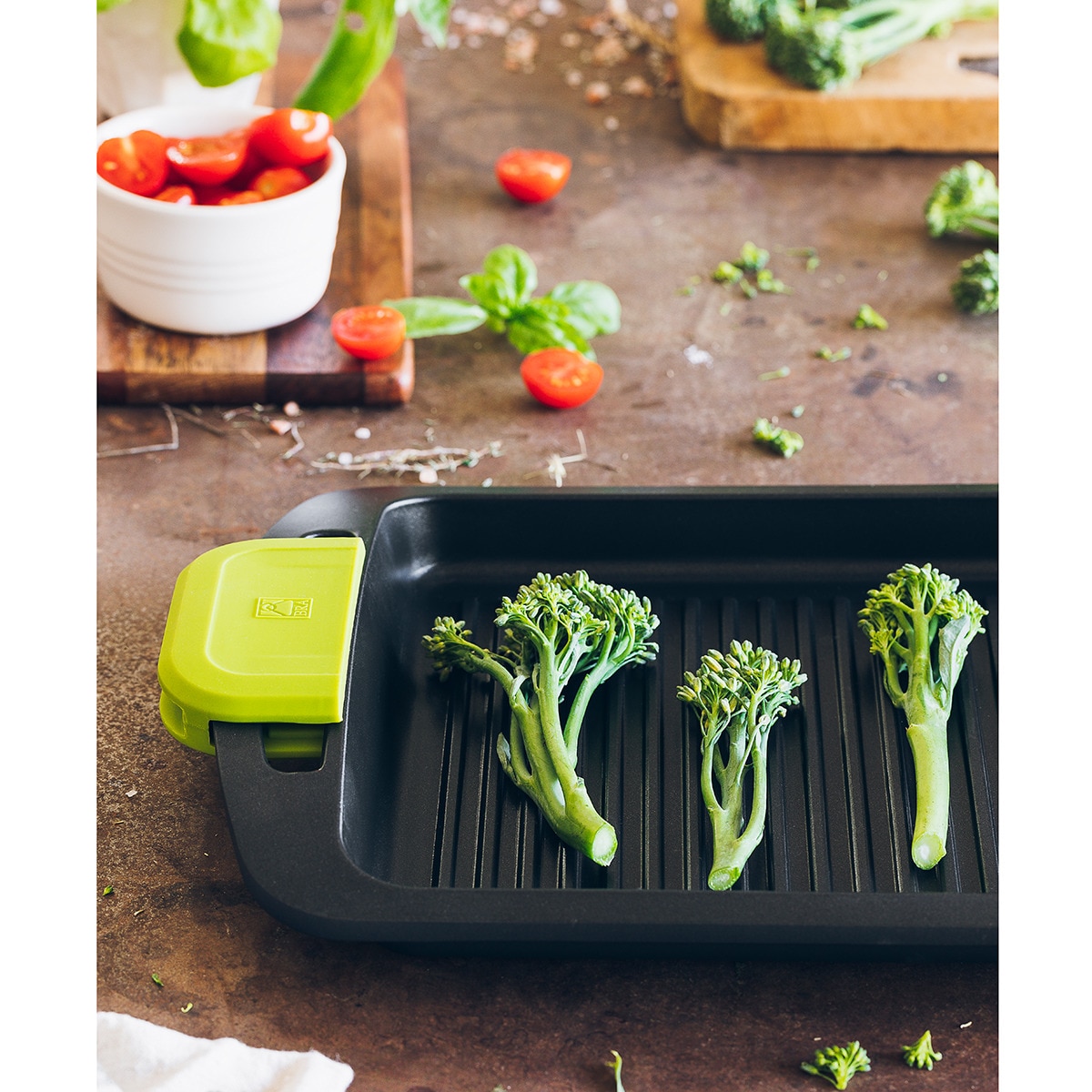 Grelhador rectangular às riscas Foodie Bra Preto-4