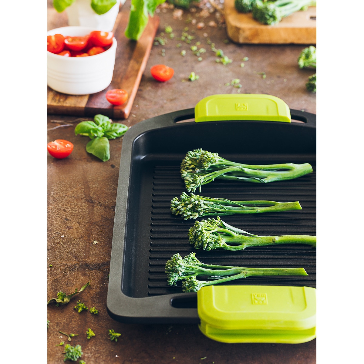Grelhador rectangular às riscas Foodie Bra Preto-5