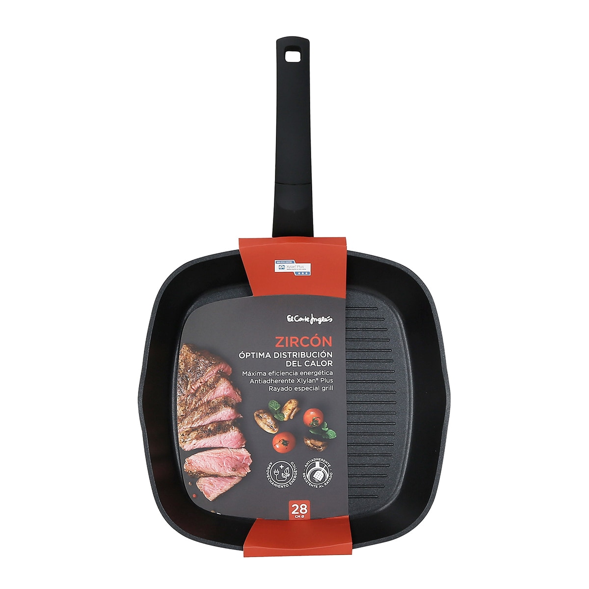 Grill de aluminio forjado Zircón El Corte Inglés - Negro Grill de 28 cm Negro-3