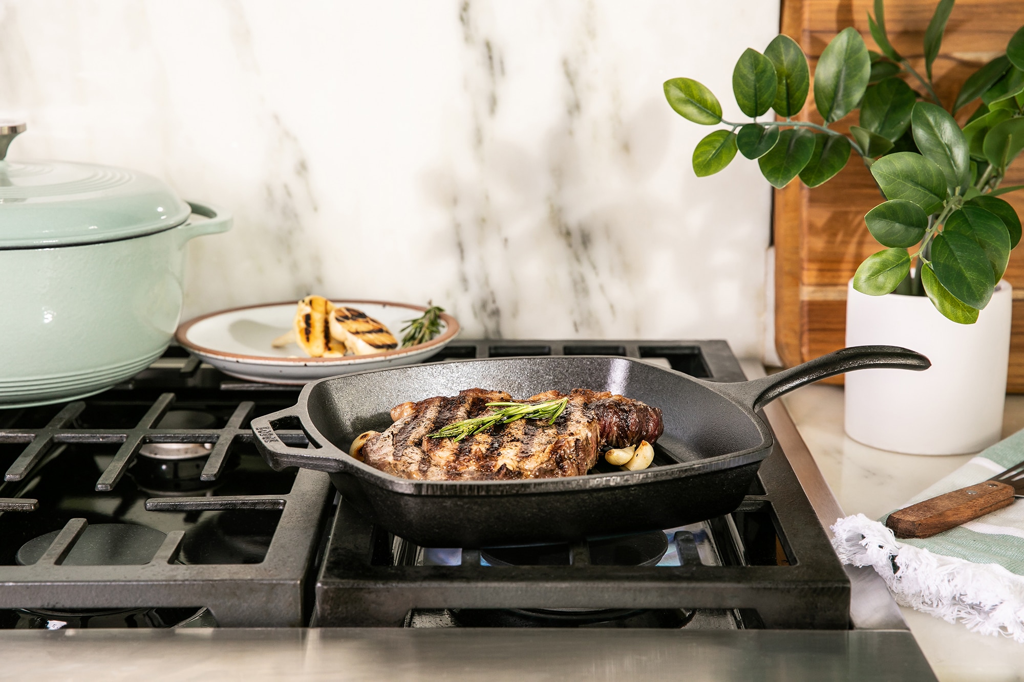 Grelhador de Ferro Fundido Cast Iron Preto-2