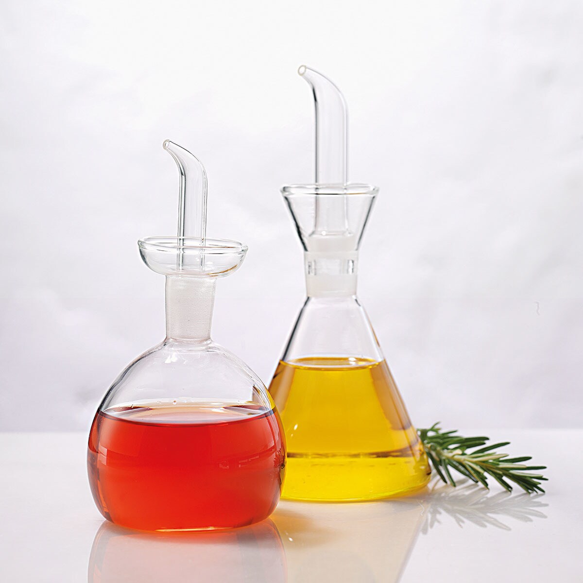 Galheteiro de Azeite Redondo de Borossilicato Transparente-5