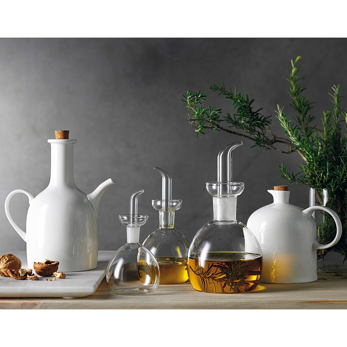 Galheteiro de Azeite Redondo de Borossilicato Transparente-6