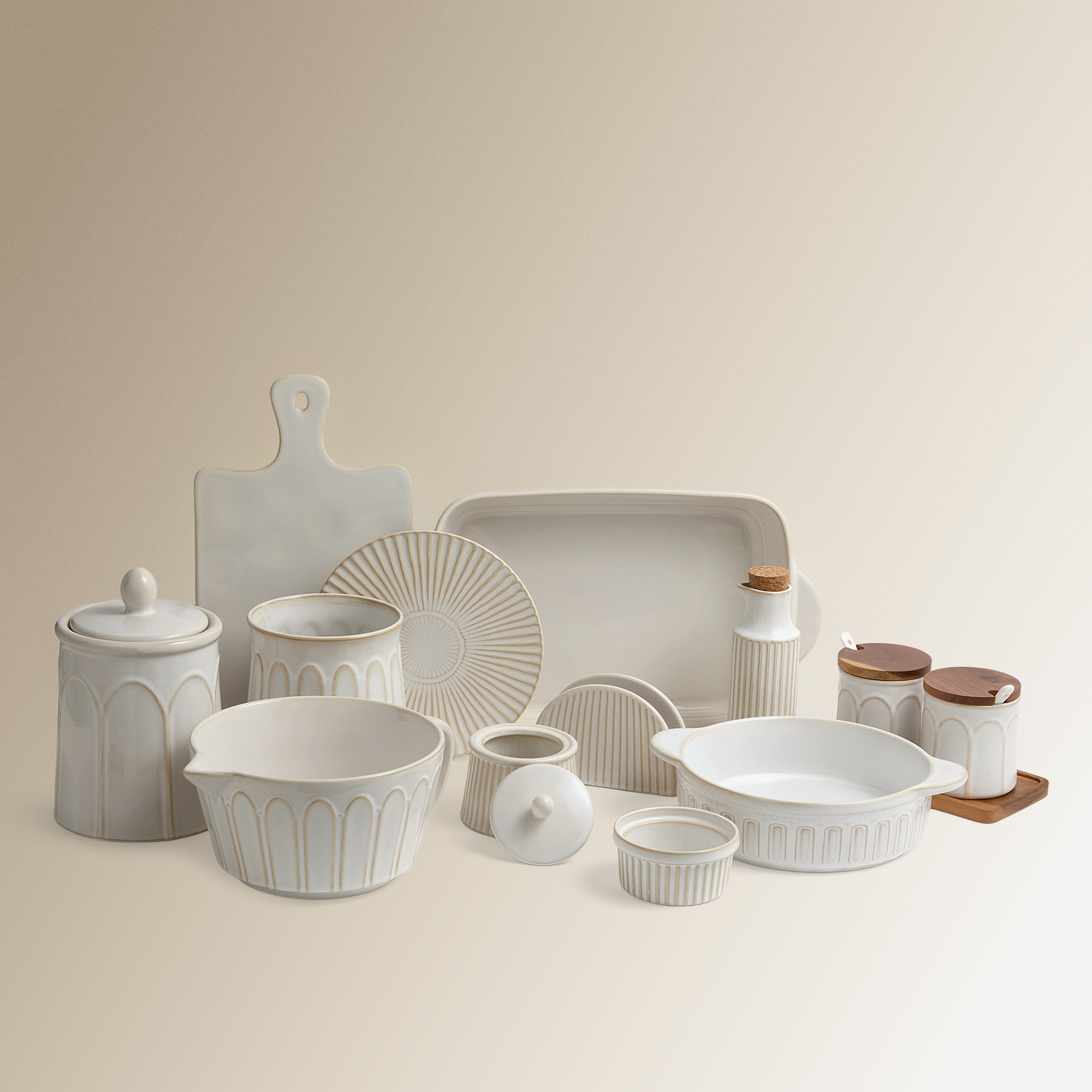 Galheteiro de Cerâmica Rome Bege-3