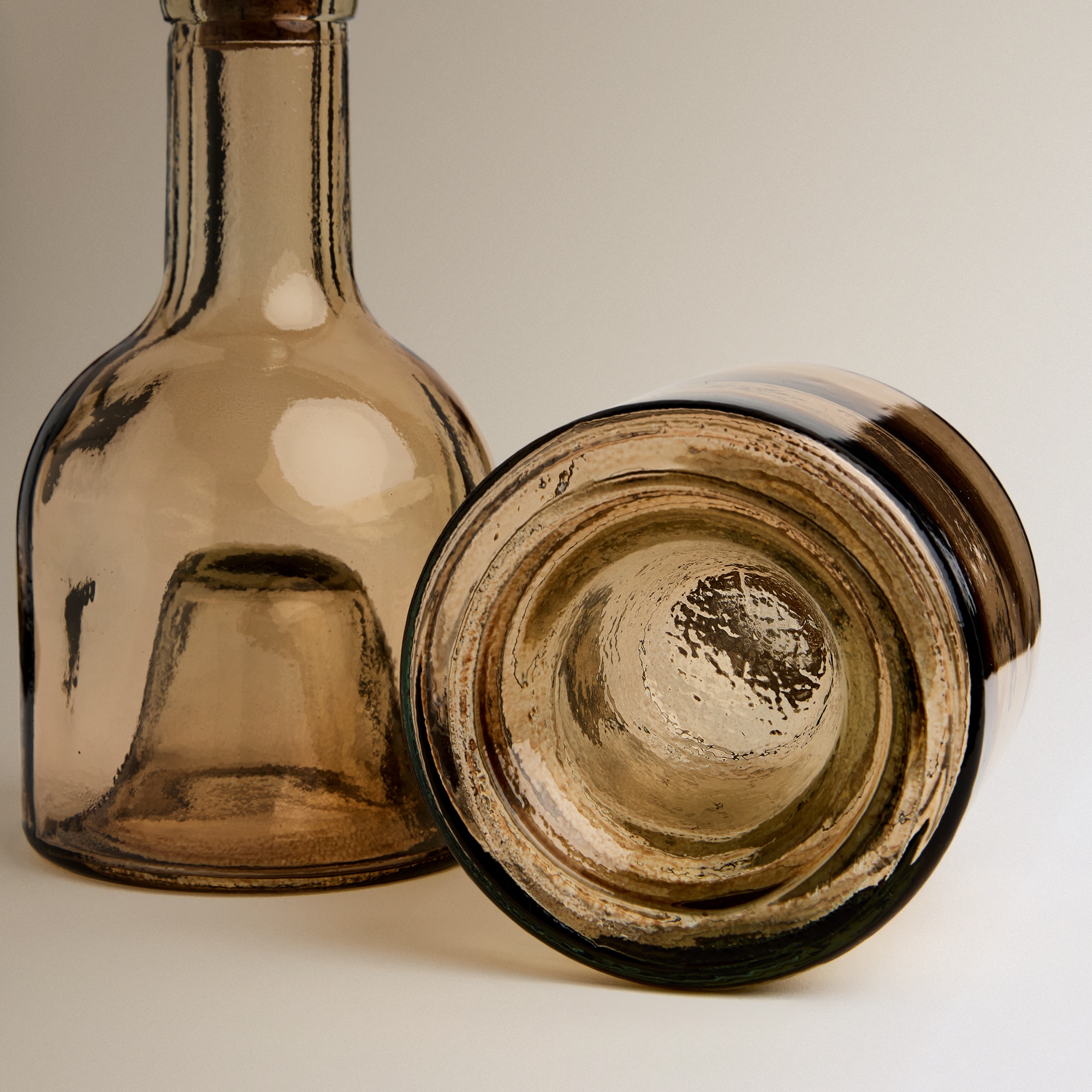 Galheteiro de Azeite Duplo de Vidro Tempero Castanho-4