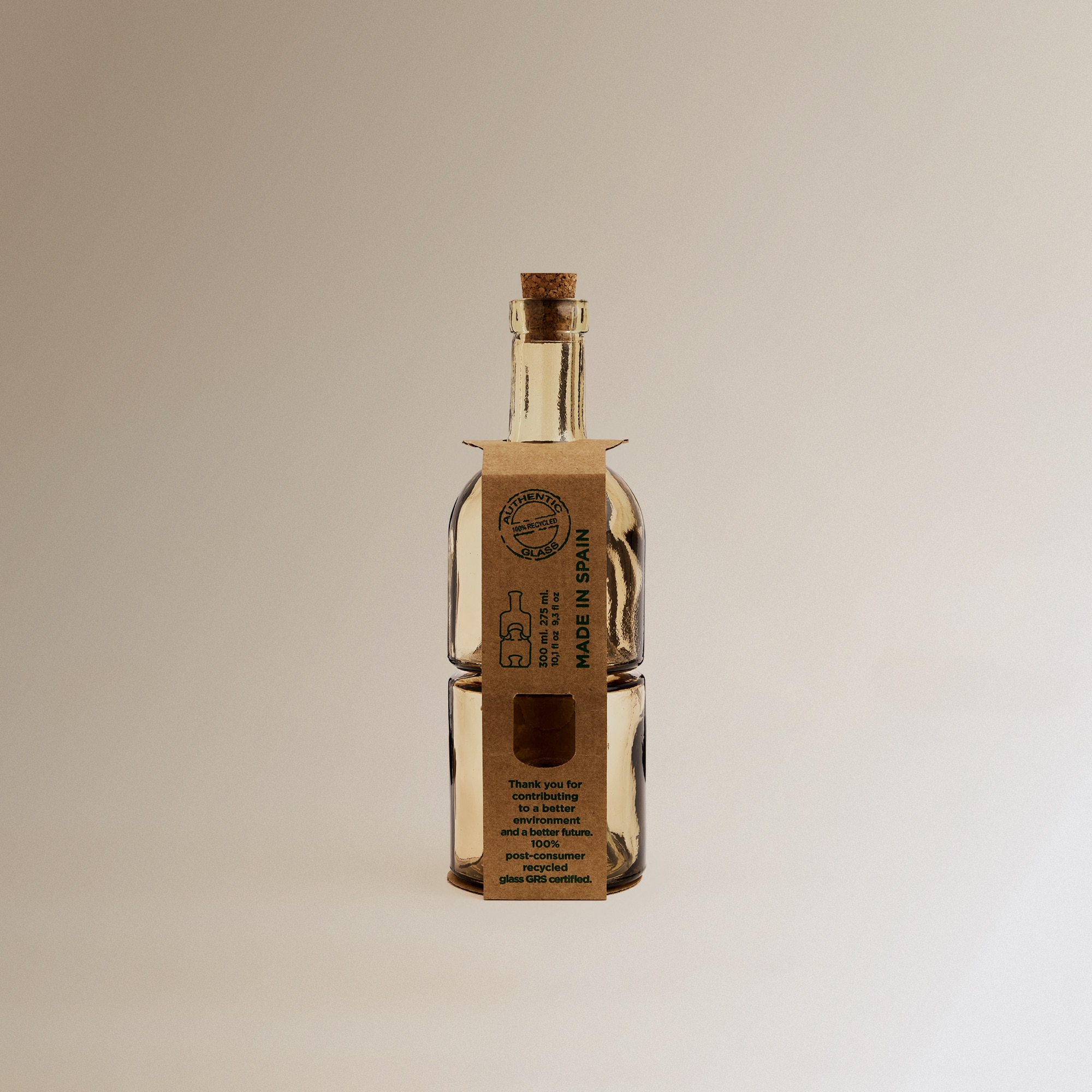 Galheteiro de Azeite Duplo de Vidro Tempero Castanho-5