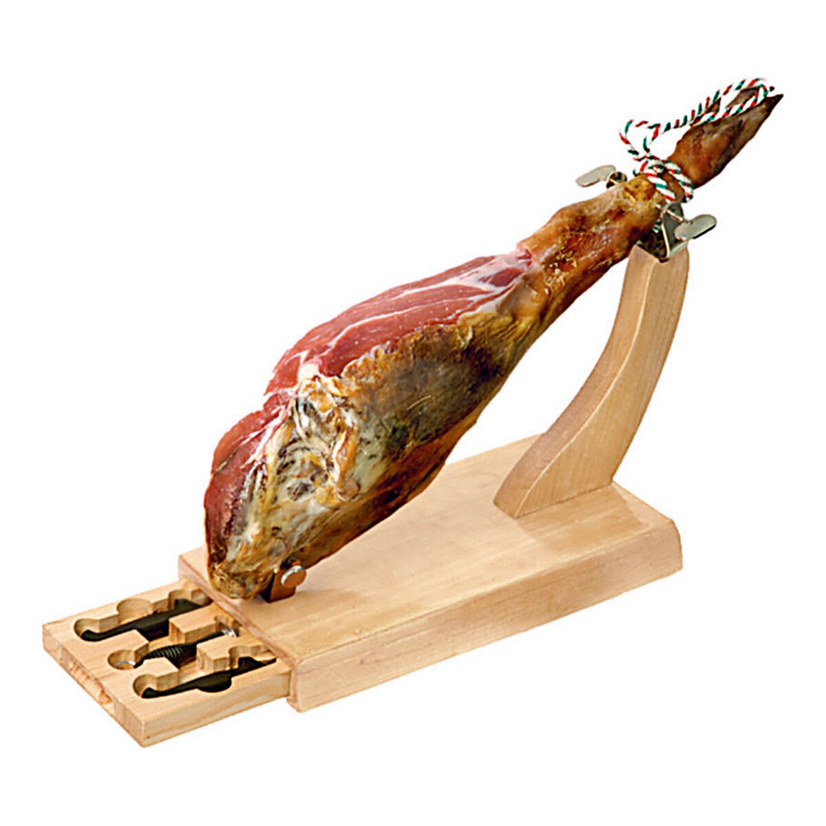 Jamonero con cajón y cuchillos ECO Fackelmann Madera-2