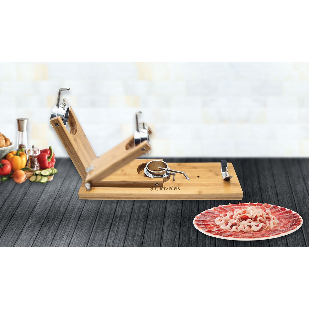 Soporte jamonero plegable Tres Claveles Marrón-5