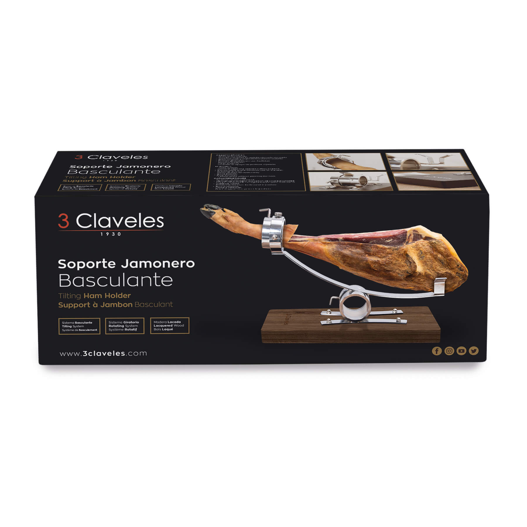Suporte para Presunto Basculante 3 Cravos Nogueira-8