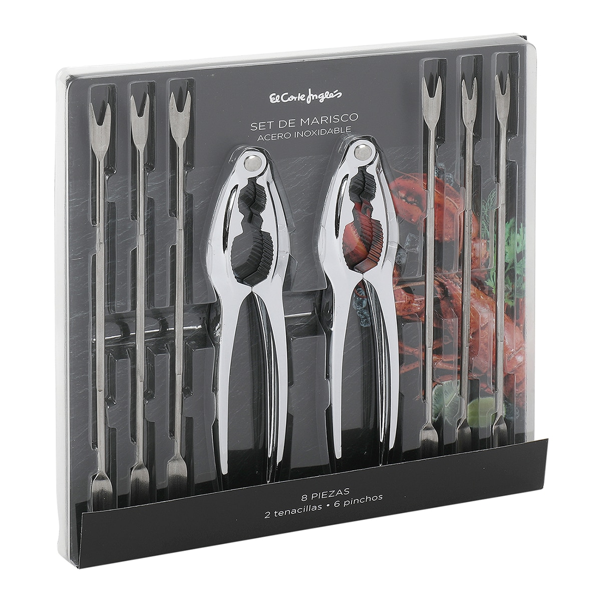 Set de 8 piezas para marisco El Corte Inglés Acero-2