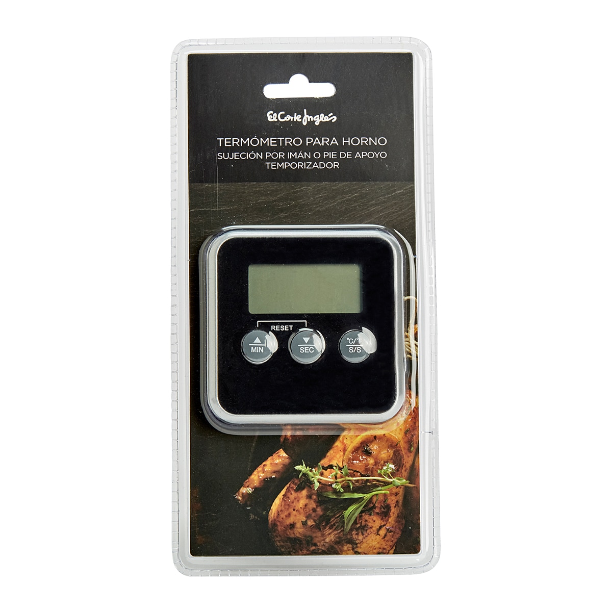 Termómetro de cozinha digital com íman El Corte Inglés Preto-4