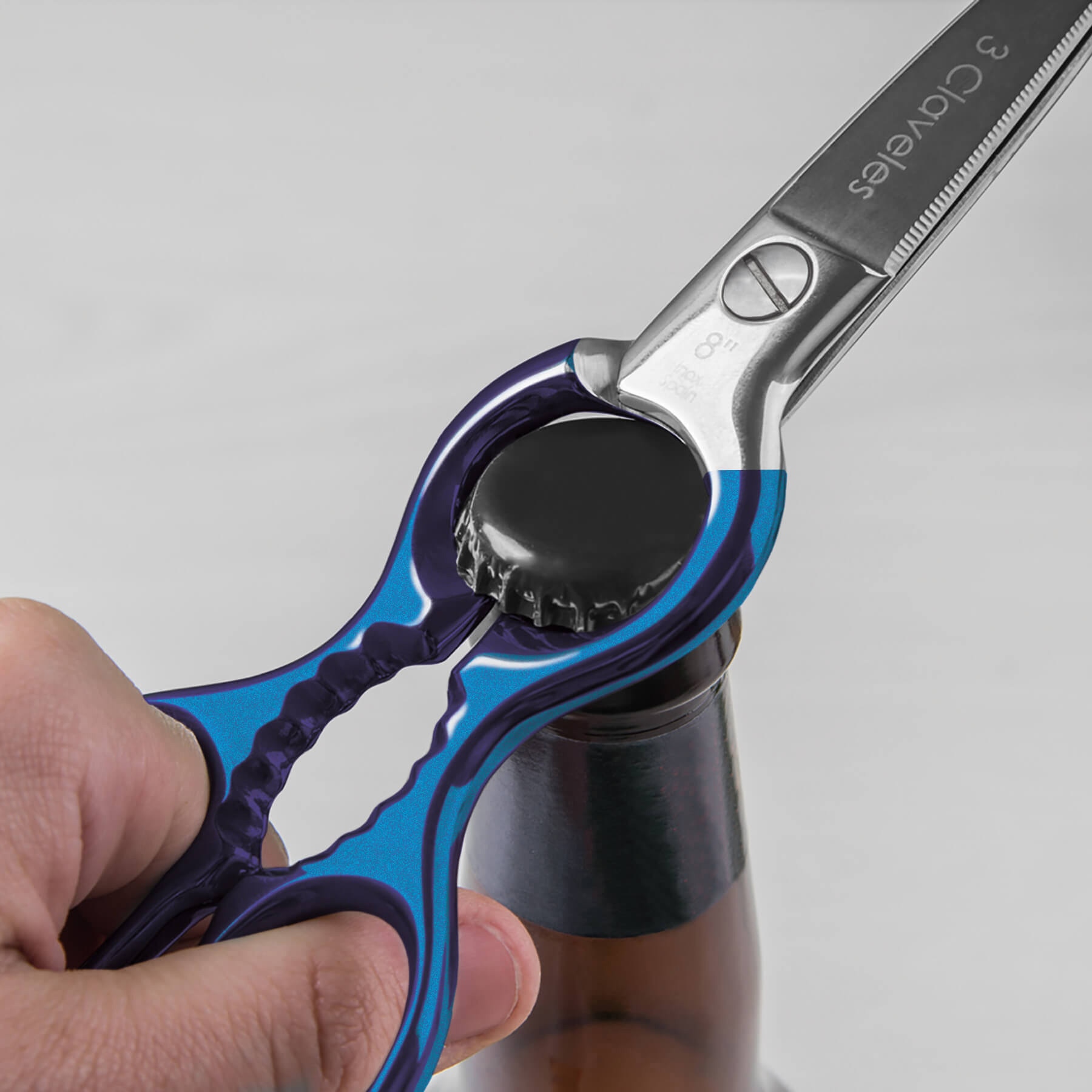 Tesoura de cozinha Multiusos 3 Claveles Azul-6