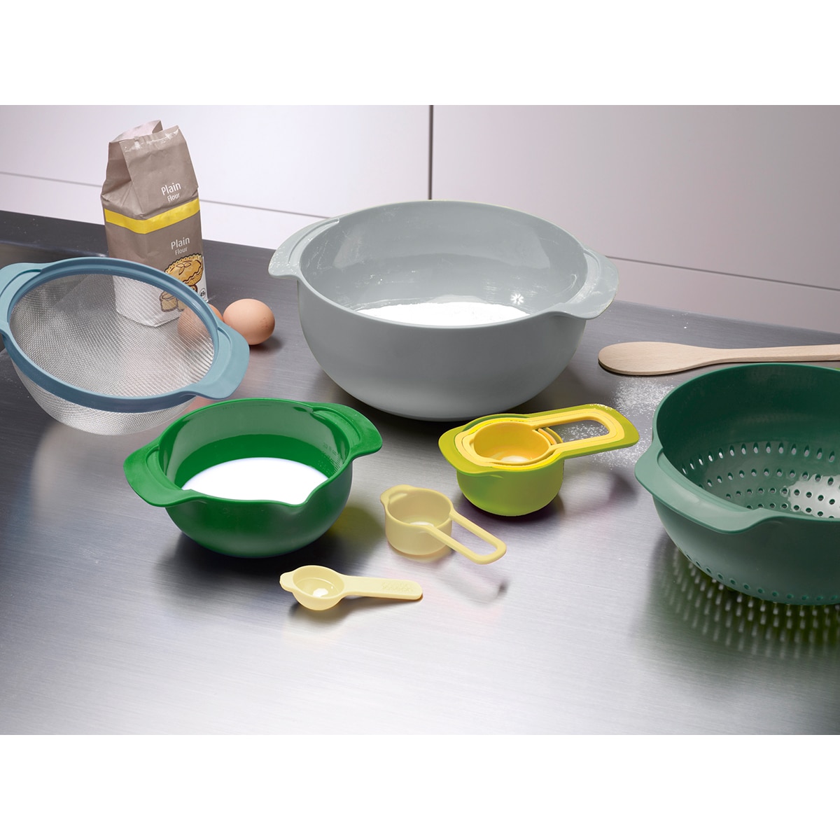 Conjunto de 9 recipientes de medição empilháveis Nest 9 Plus Verde-8