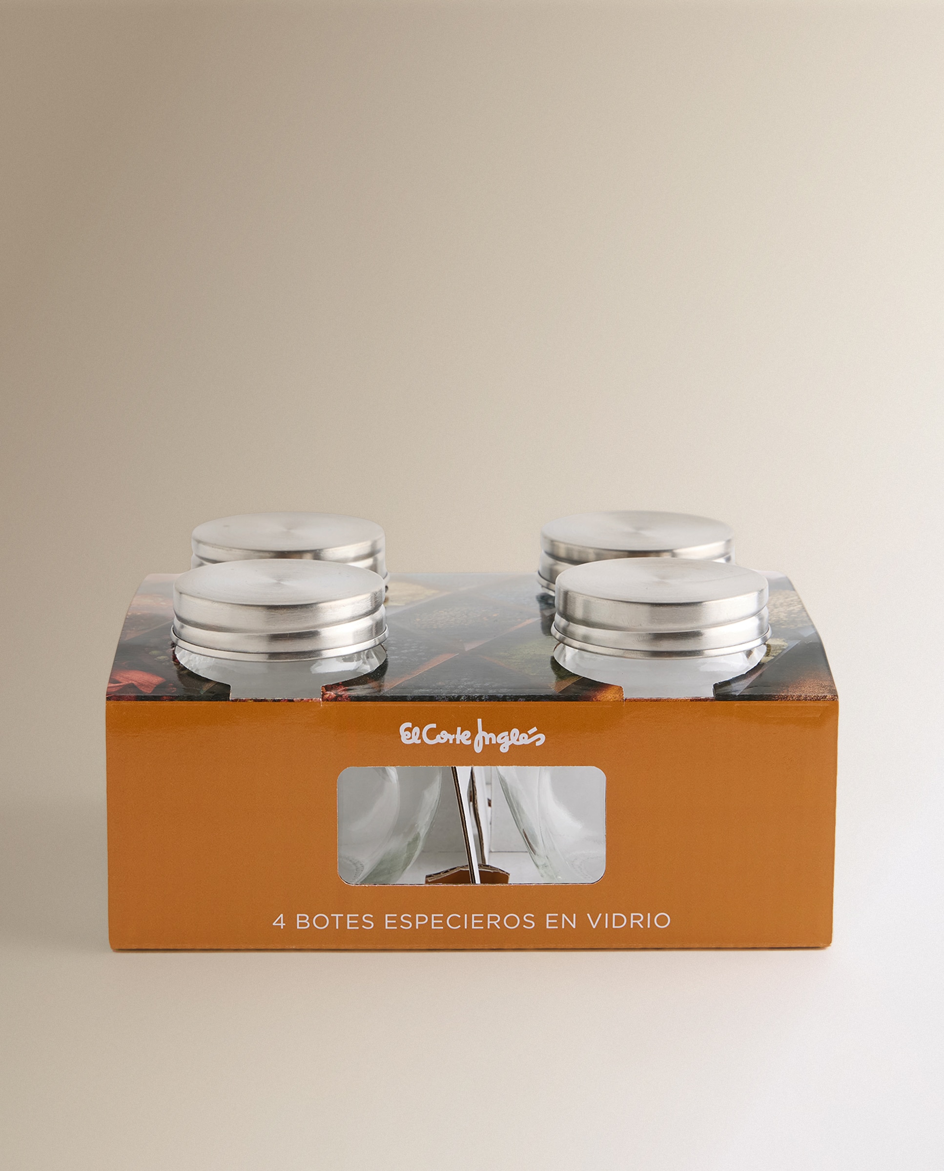 Conjunto de 4 Frascos de Vidro para Especiarias Transparente-4