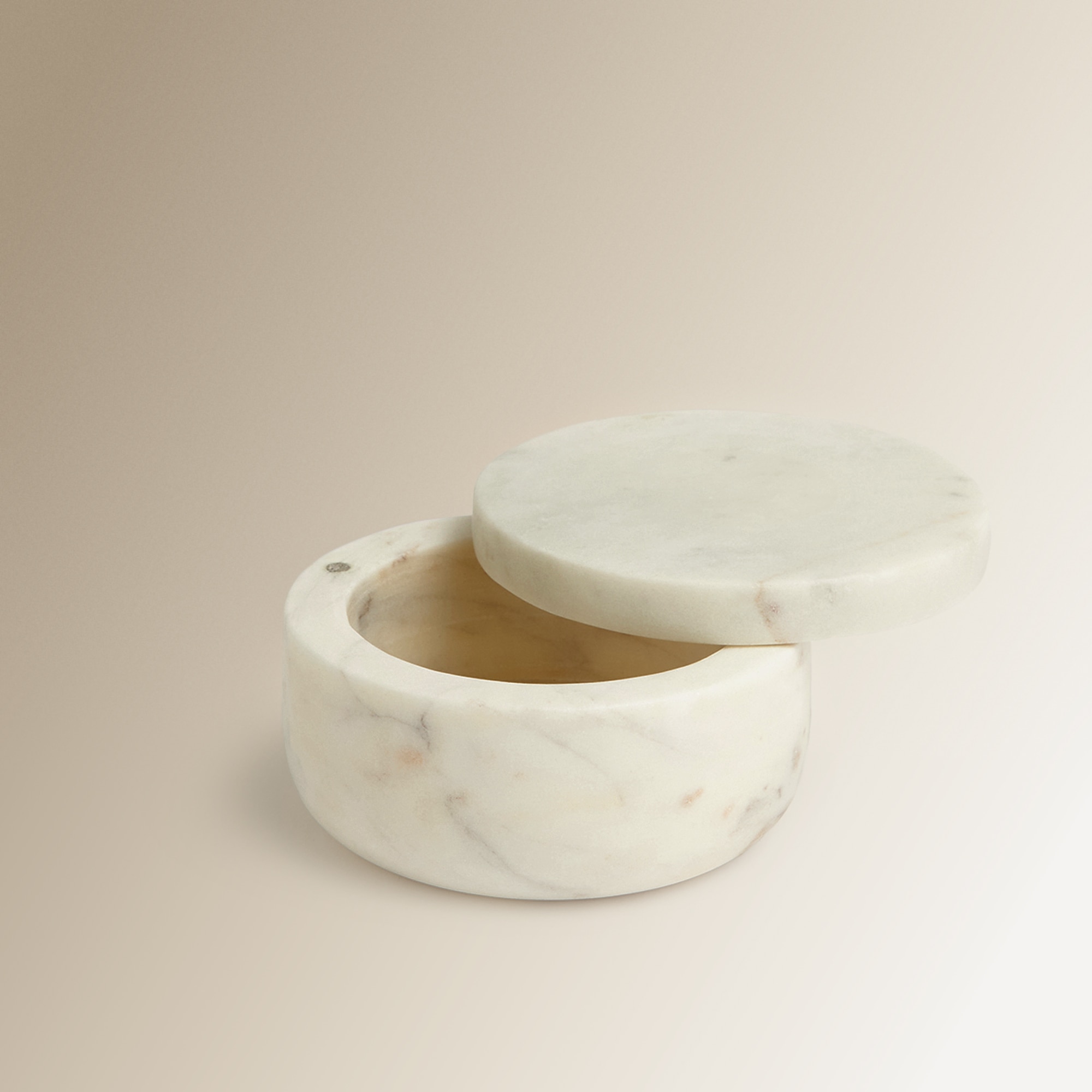 Saleiro de Mármore Branco Com Tampa Branco-3