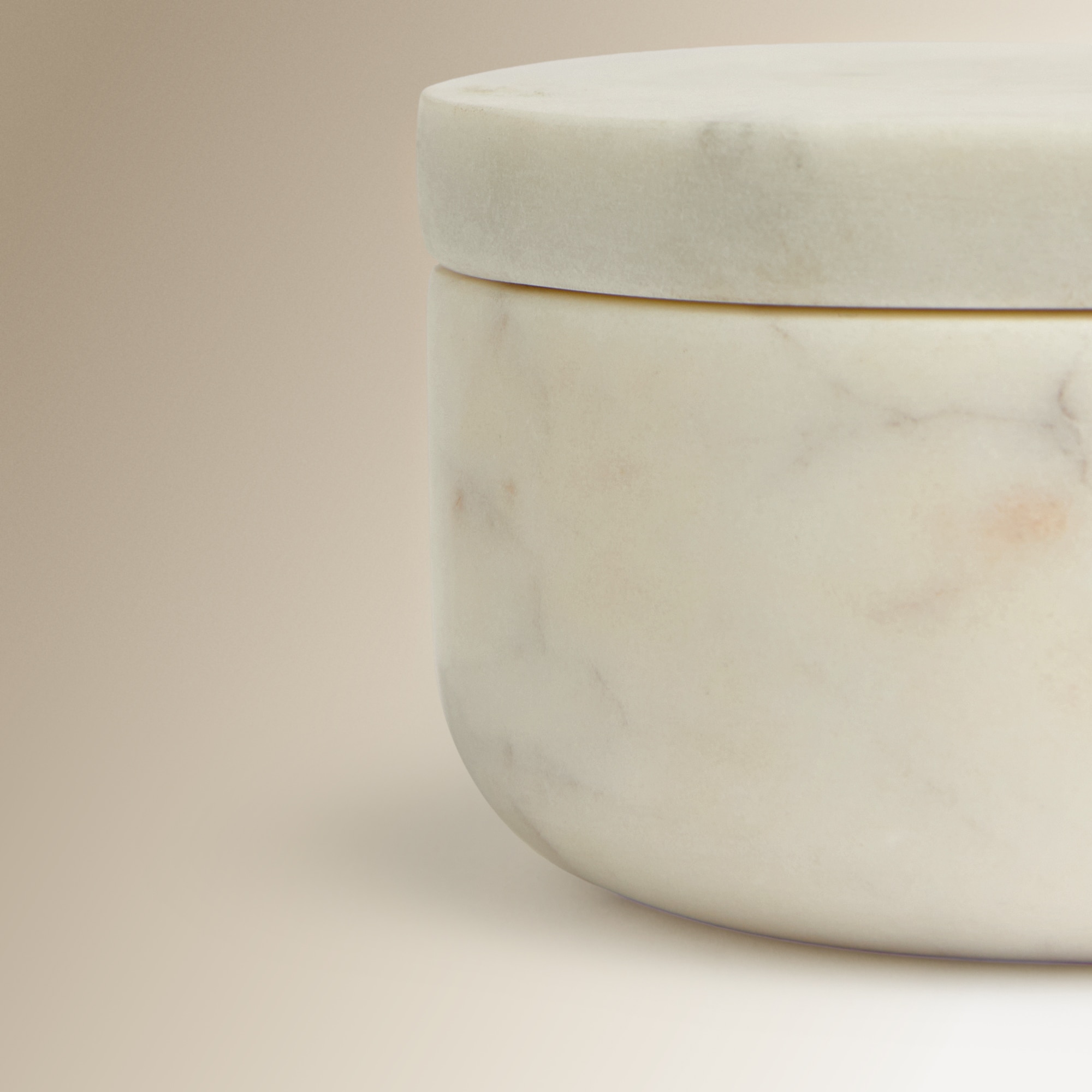 Saleiro de Mármore Branco Com Tampa Branco-5