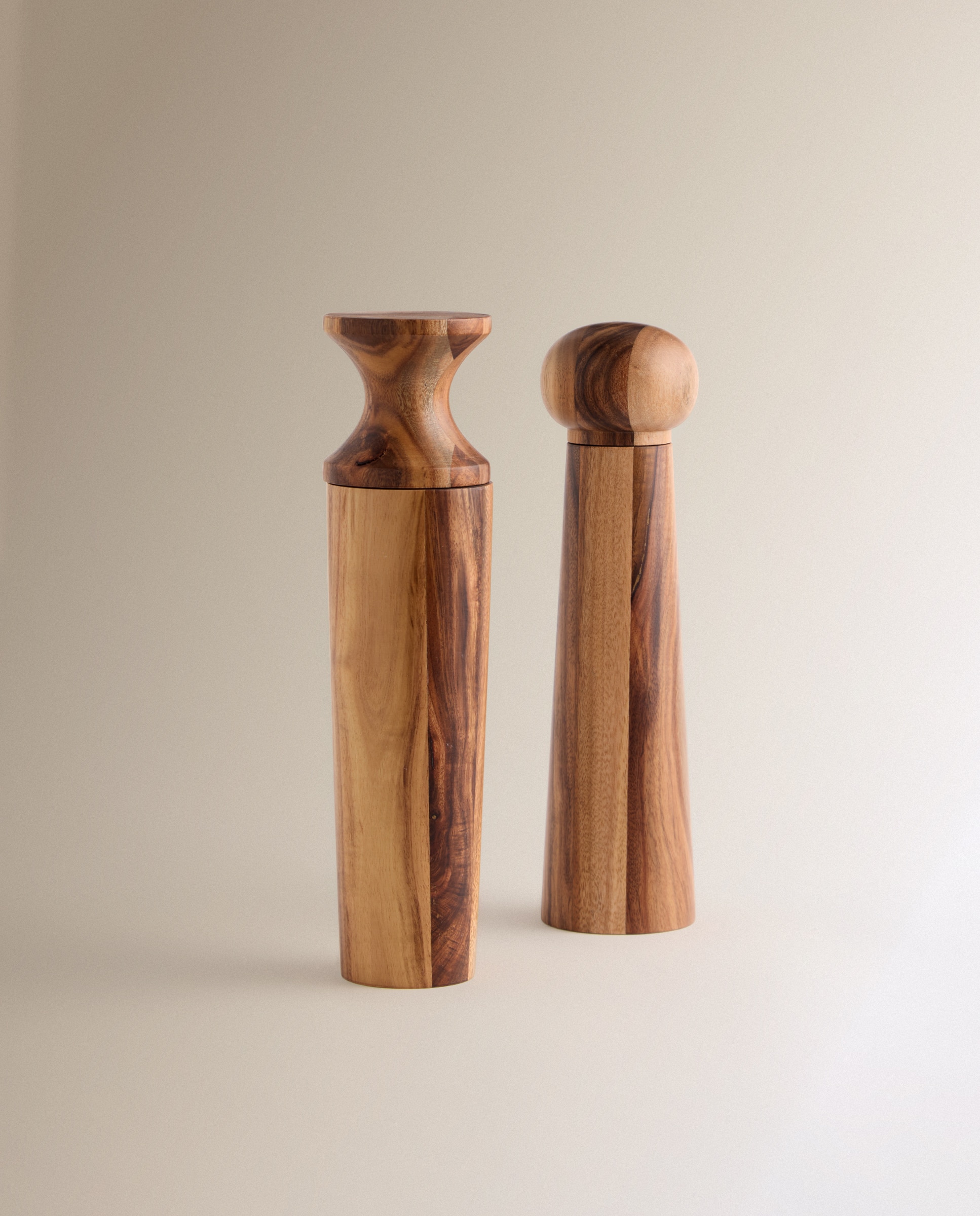 Conjunto de 2 Moinhos Sal e Pimenta de Madeira Tempero Natural-1