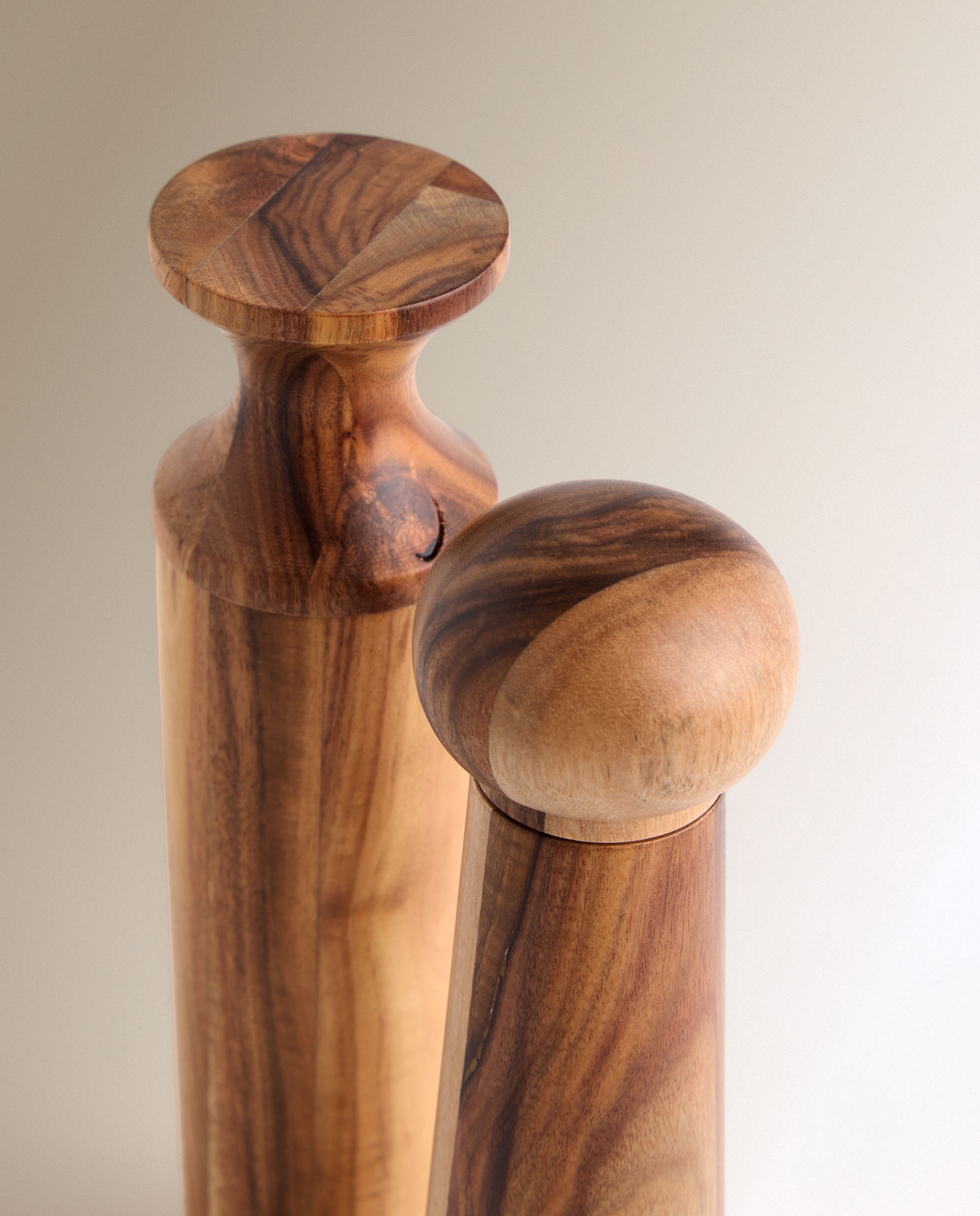 Conjunto de 2 Moinhos Sal e Pimenta de Madeira Tempero Natural-2