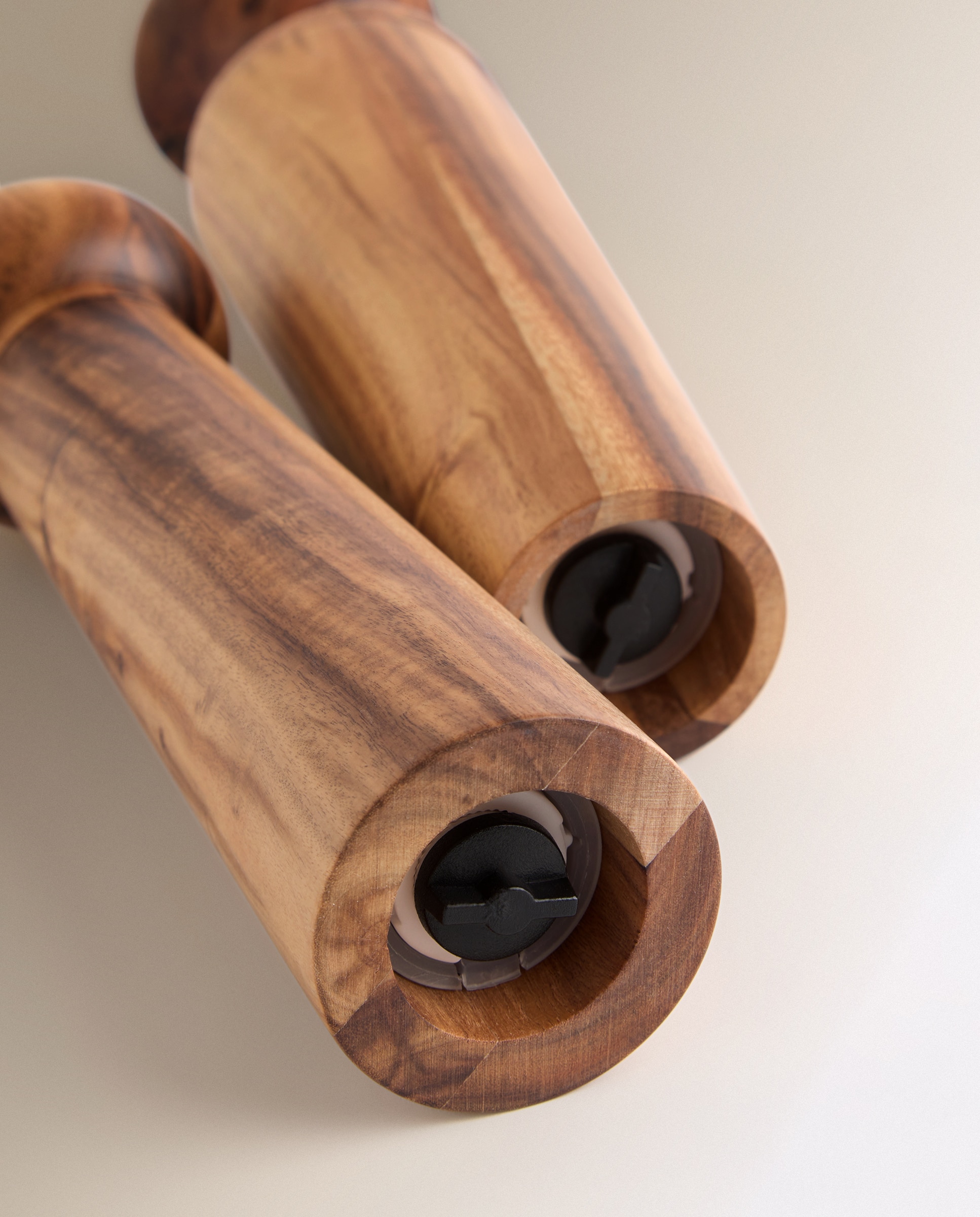 Conjunto de 2 Moinhos Sal e Pimenta de Madeira Tempero Natural-3