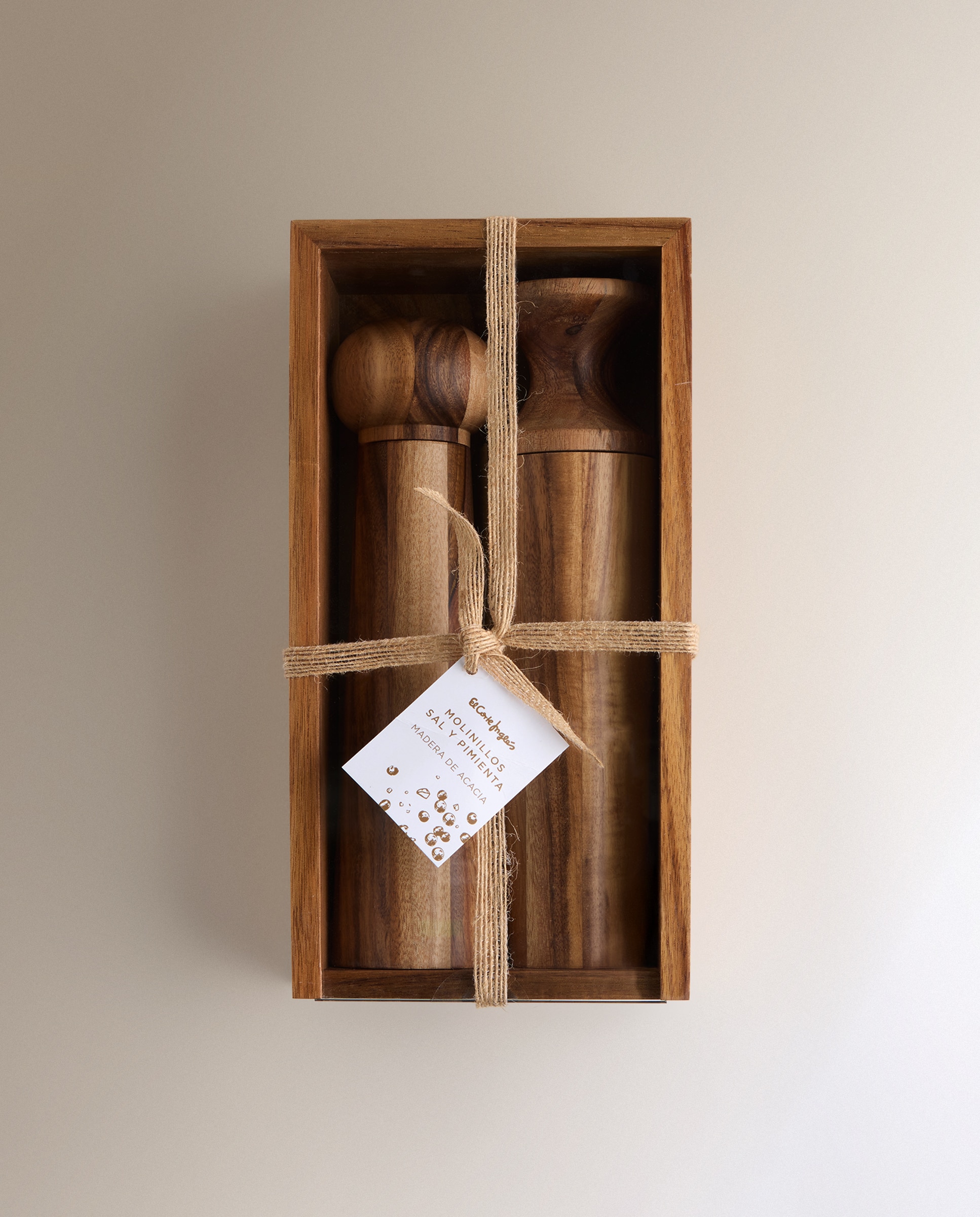 Conjunto de 2 Moinhos Sal e Pimenta de Madeira Tempero Natural-4