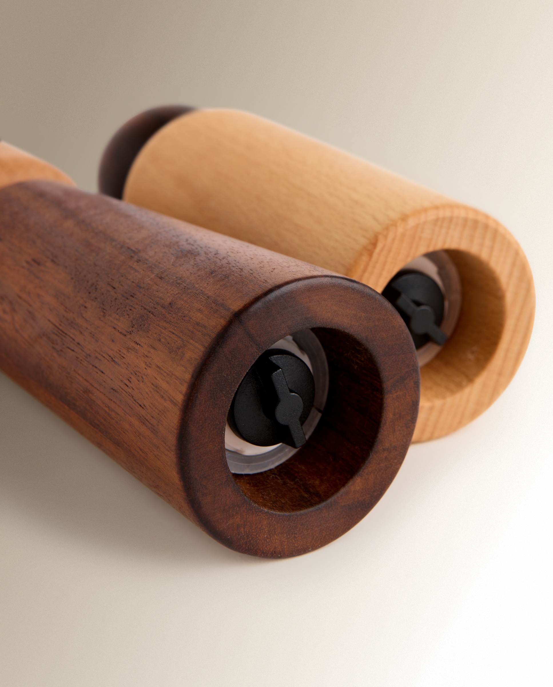 Set de 2 molinillos sal y pimienta de madera Contemporáneo - Natural Natural-3