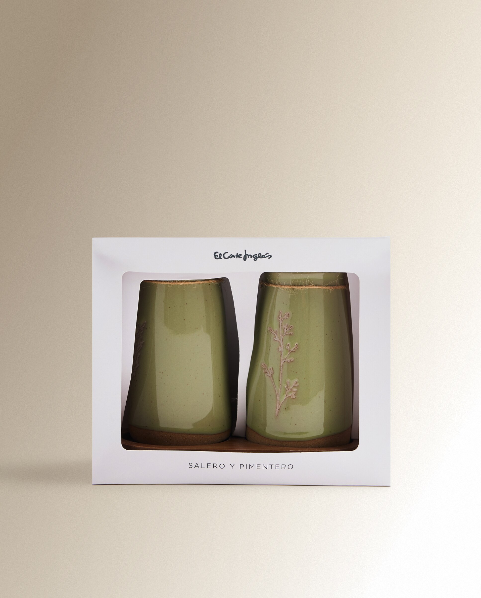 Conjunto de Saleiro e Pimenteiro de Cerâmica Rústico Verde-4