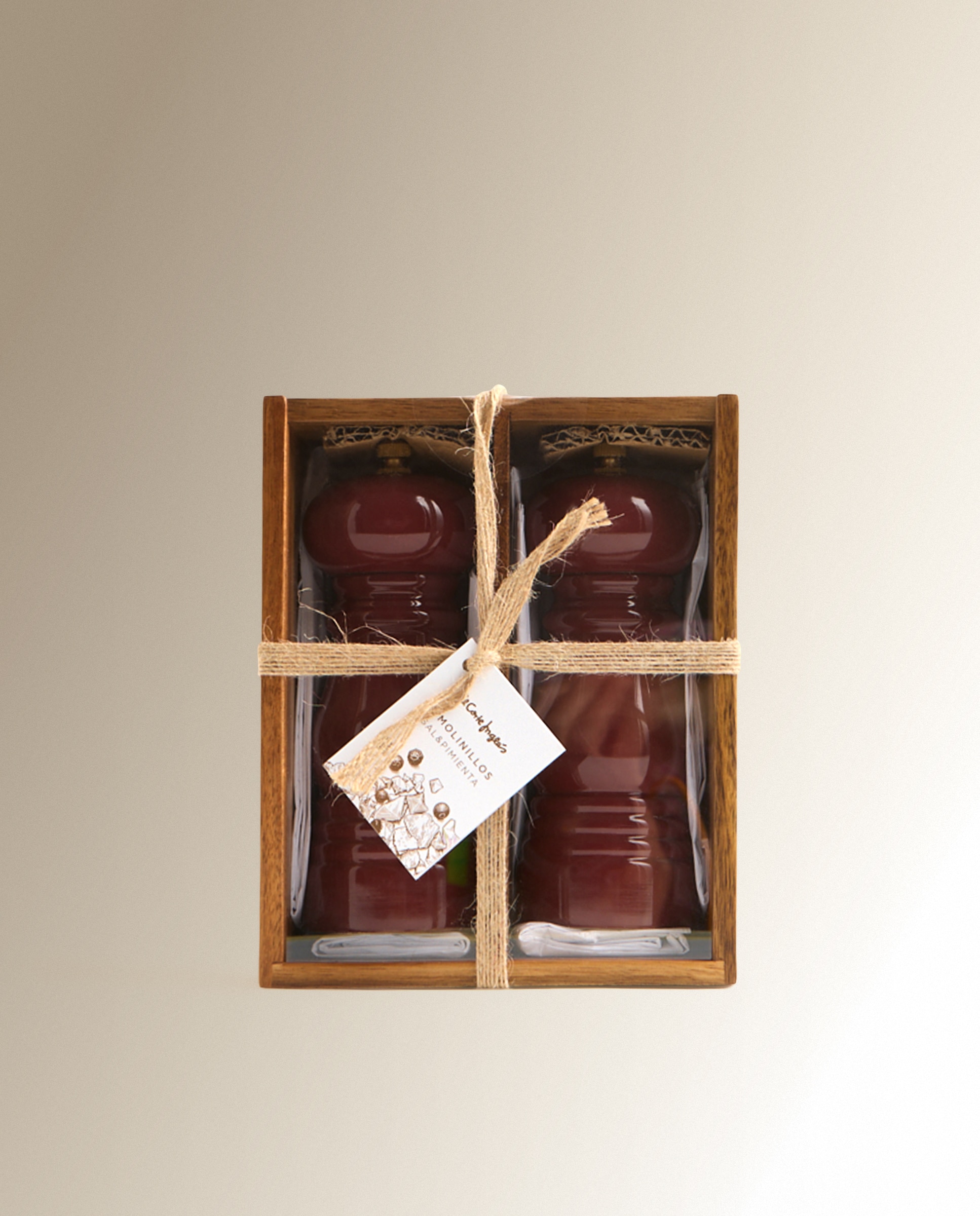 Conjunto de 2 Moinhos Sal e Pimenta de Madeira Esmaltados Vermelho-4