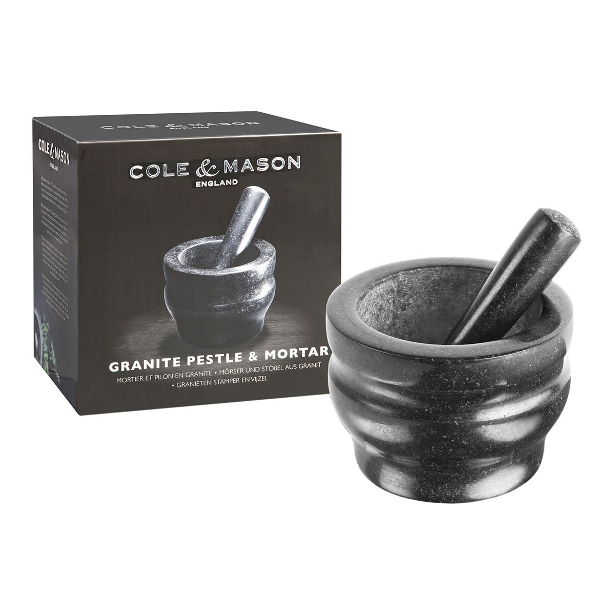 Almofariz de granito Cole & Mason Antracite-4