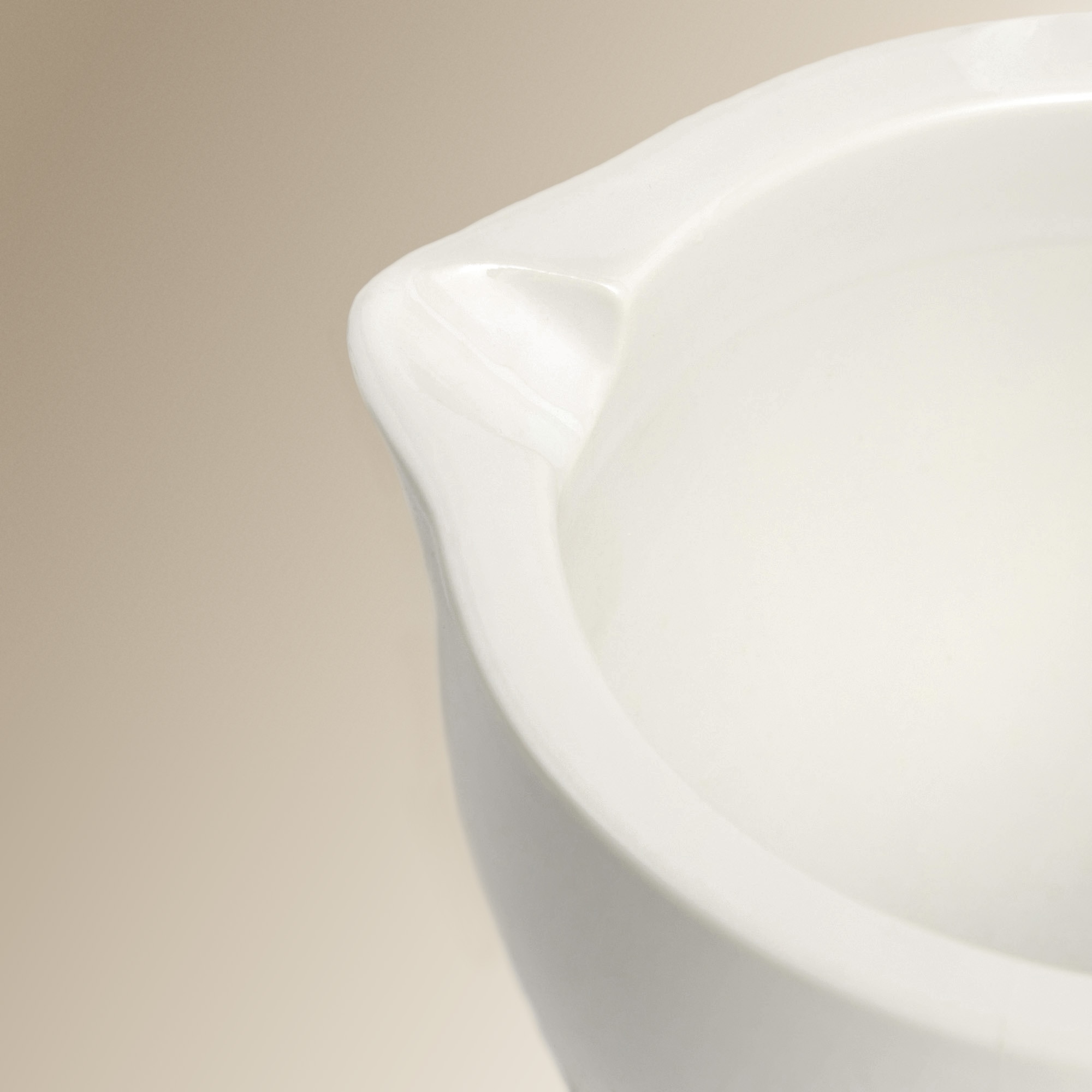 Morteiro de porcelana com cabo de madeira Branco-3