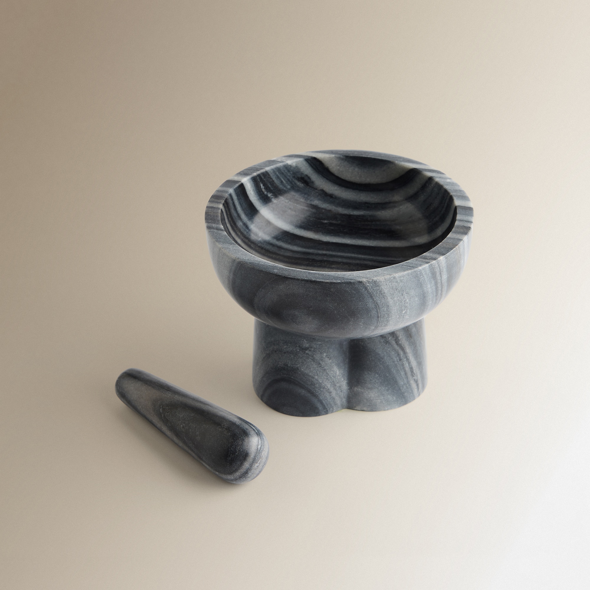 Almofariz de Mármore Cinzento-4