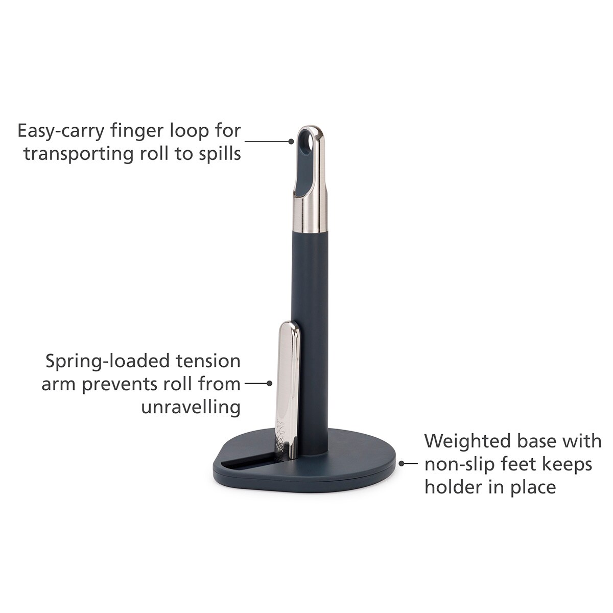 Porta-Rolos de Cozinha Rollgrip Preto-12