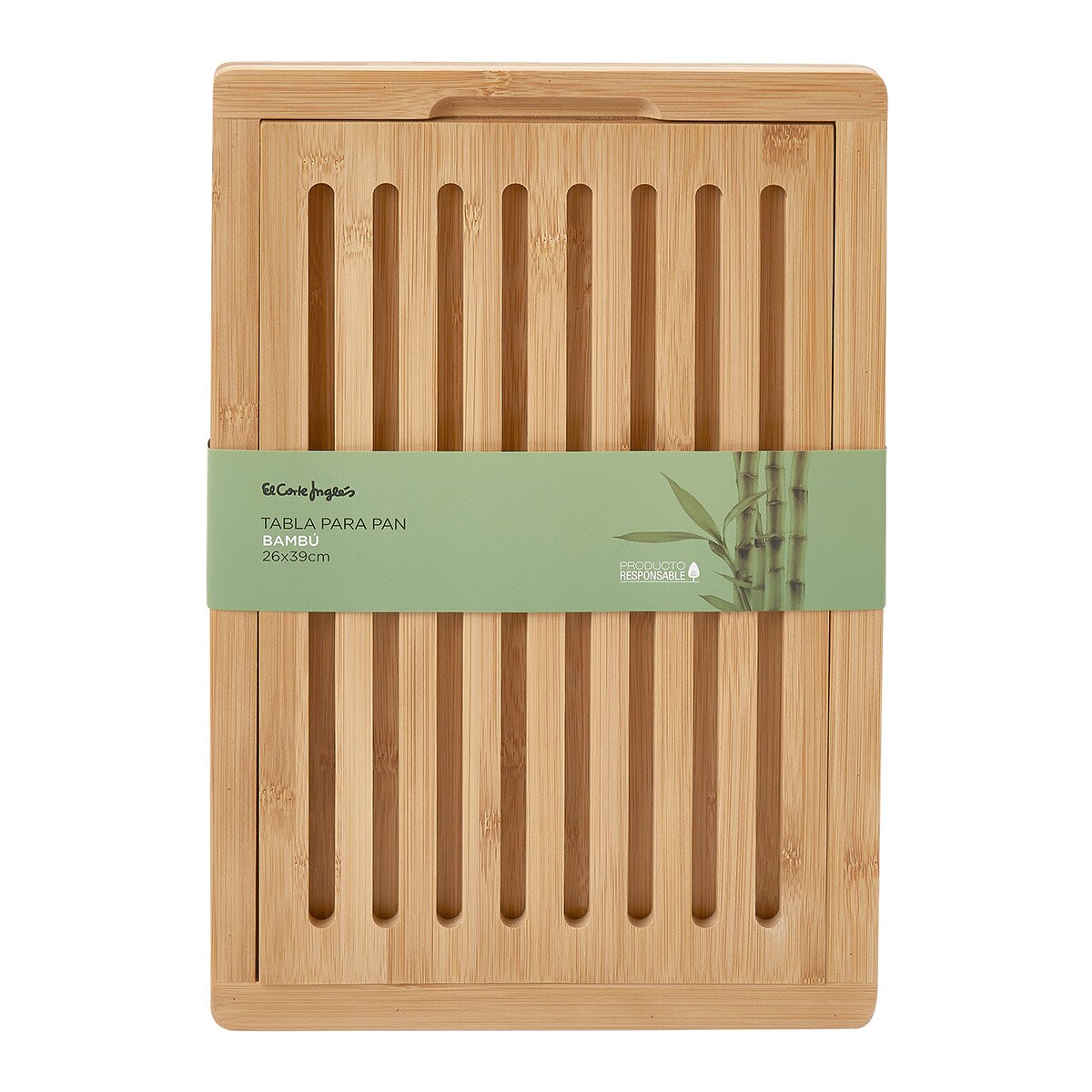Tabla de cortar para pan Bambú El Corte Inglés Natural-3