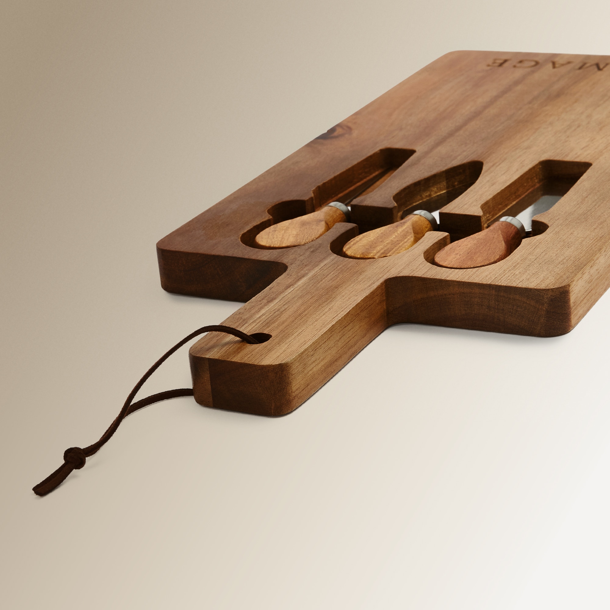 Tábua de cortar queijo Acácia Natural-2