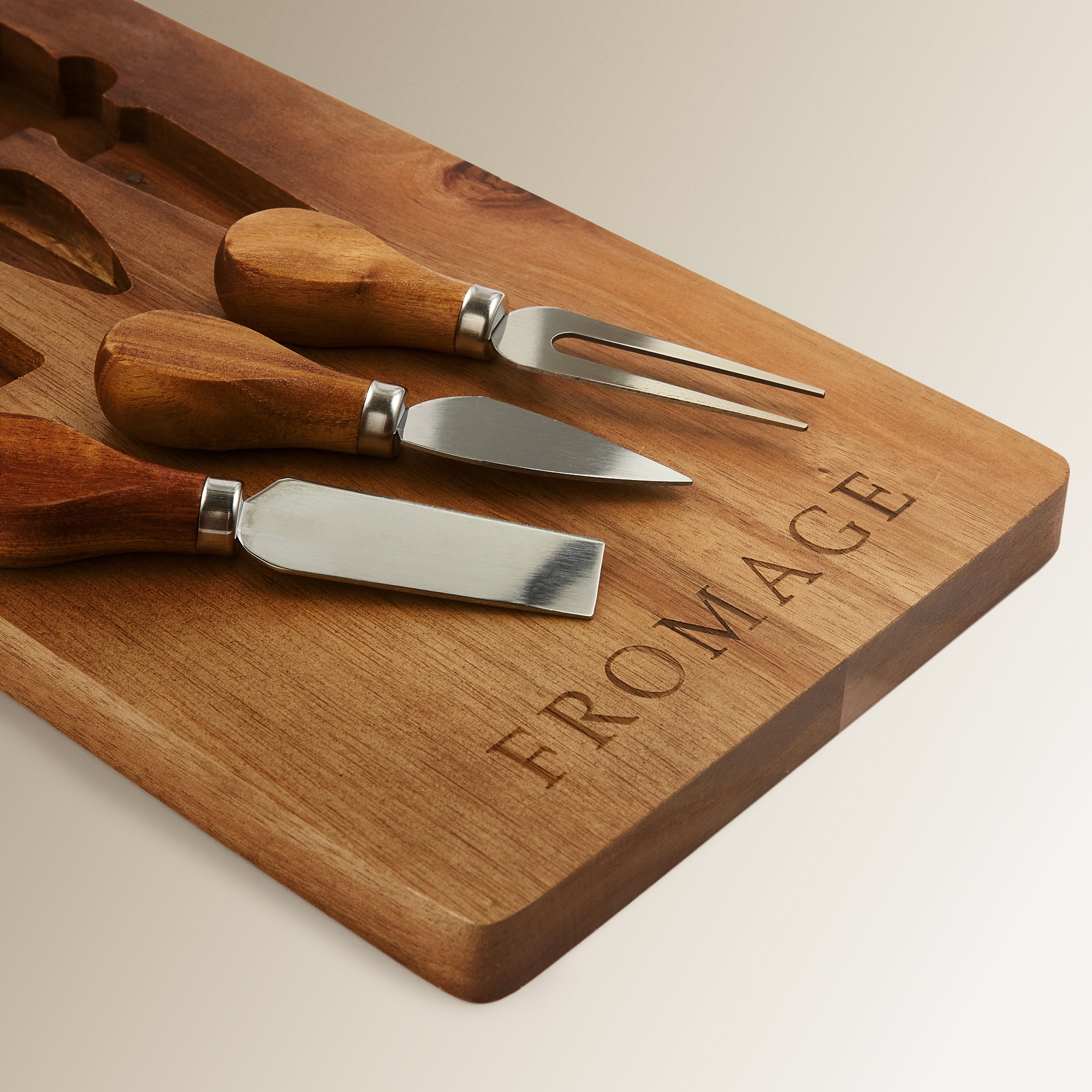 Tábua de cortar queijo Acácia Natural-3