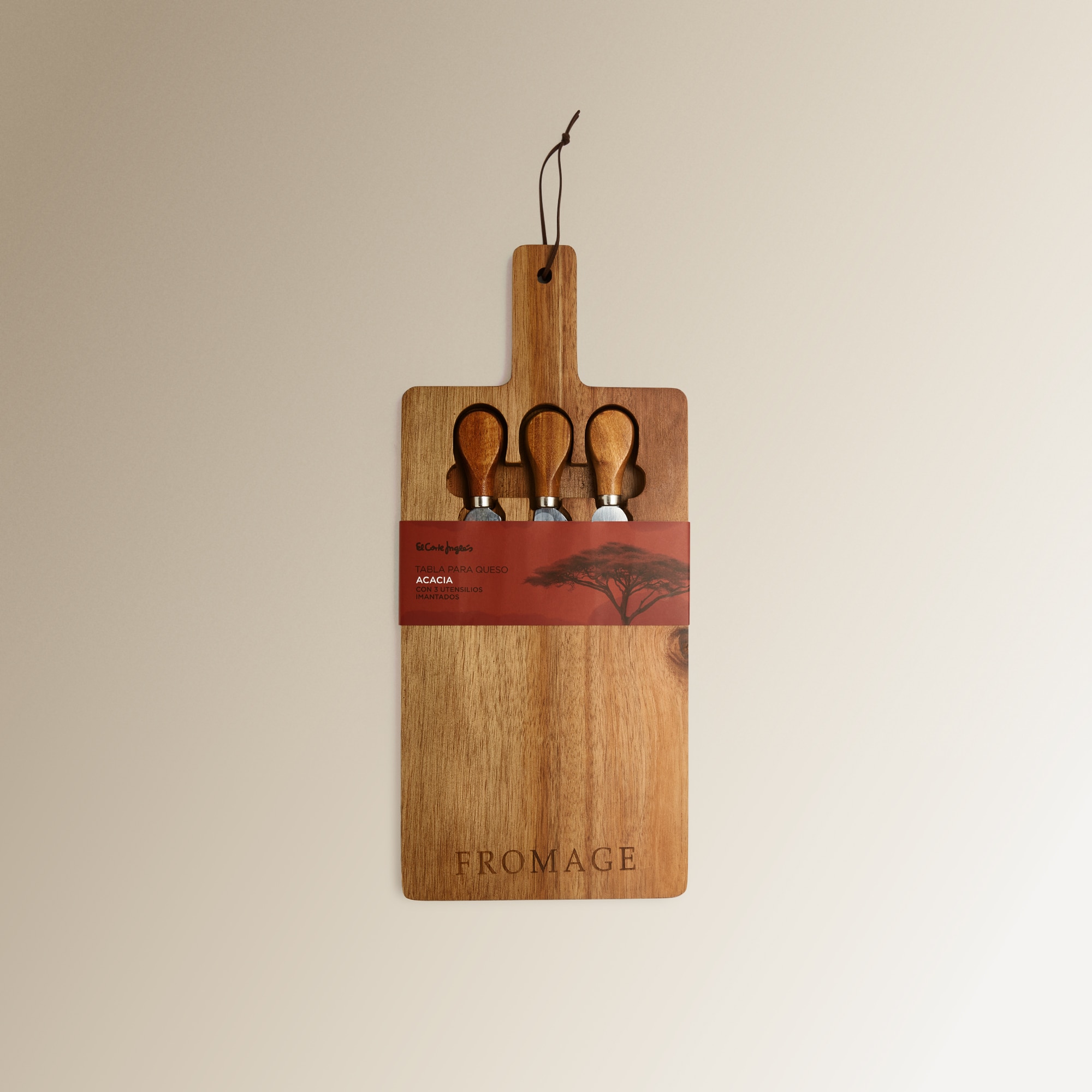 Tábua de cortar queijo Acácia Natural-4