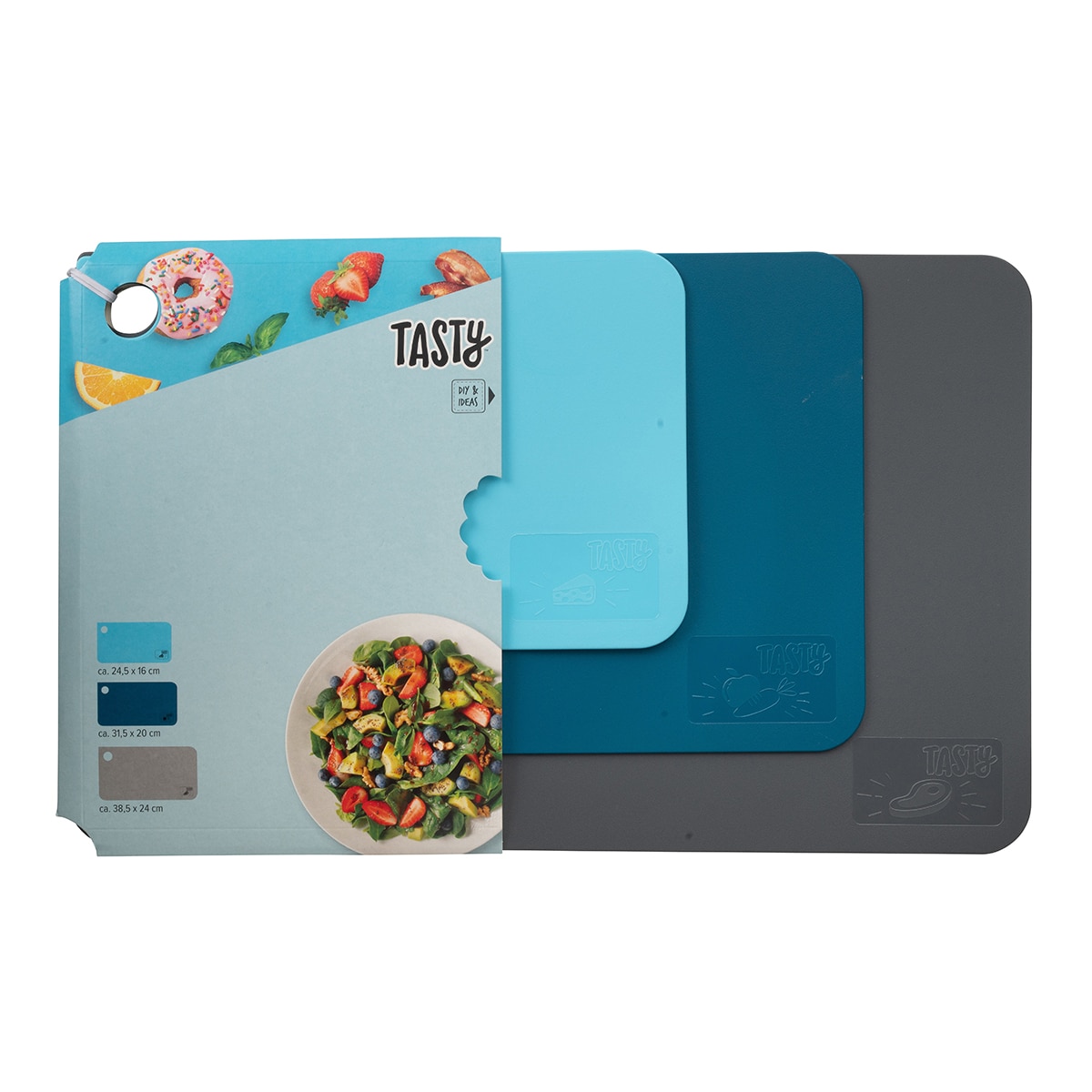 Set de 3 tablas para cortar Tasty Gris-8
