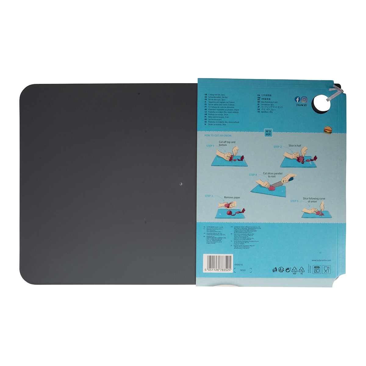 Set de 3 tablas para cortar Tasty Gris-9