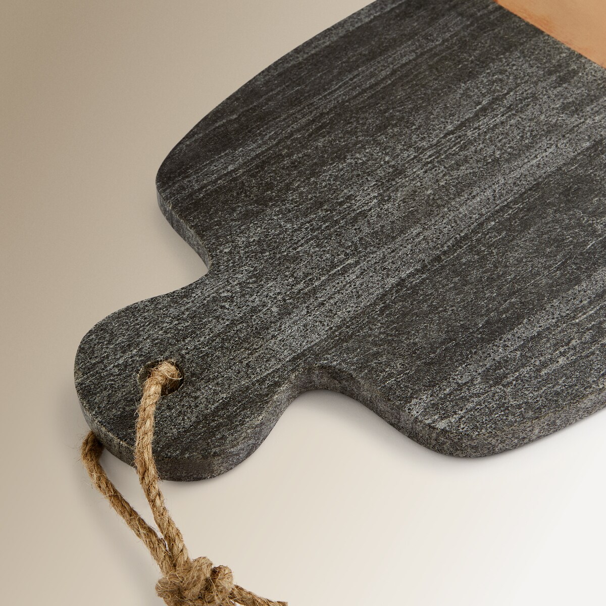 Tábua de Cortar Retangular Mármore e Madeira de Acácia Preto-2