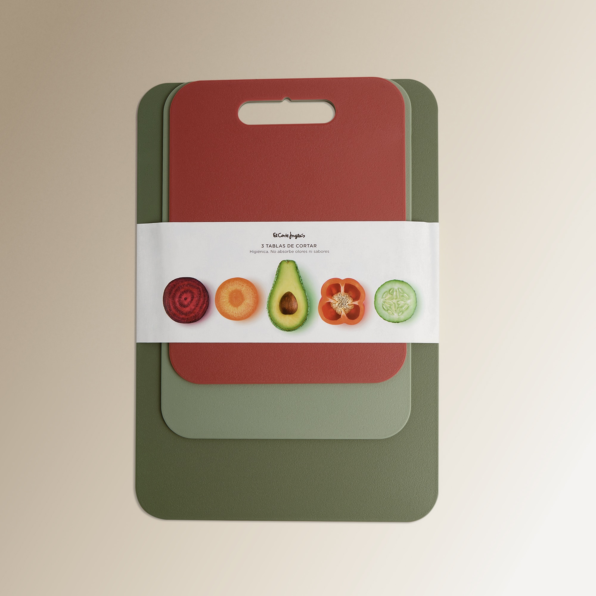 Conjunto de 3 tábuas de corte Multicolor-6