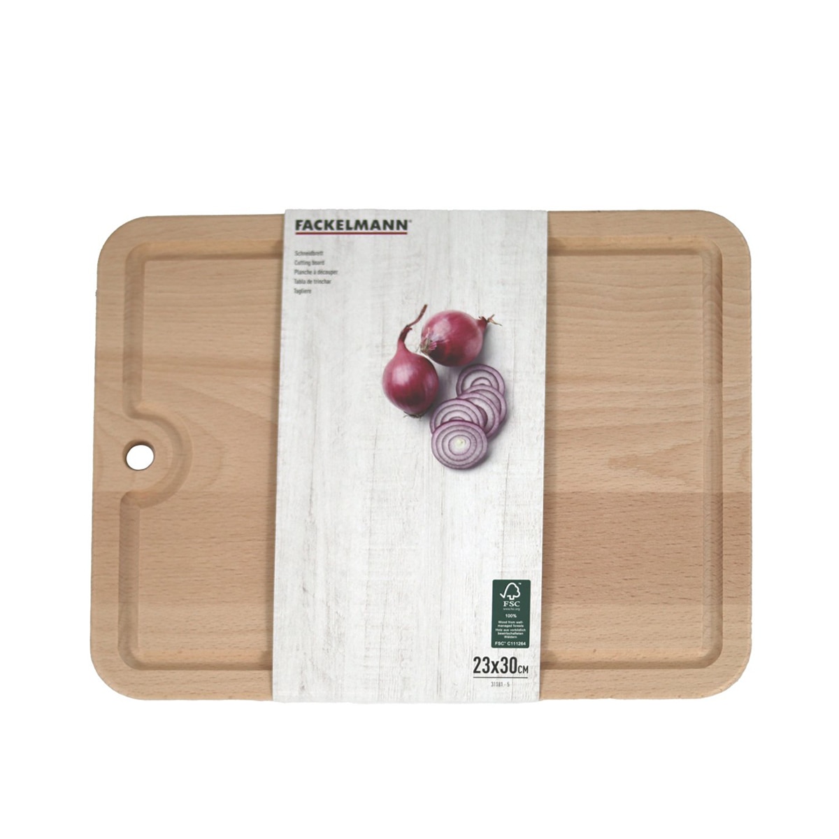 Tabla de cortar con agujero Fair Fackelmann Natural-2