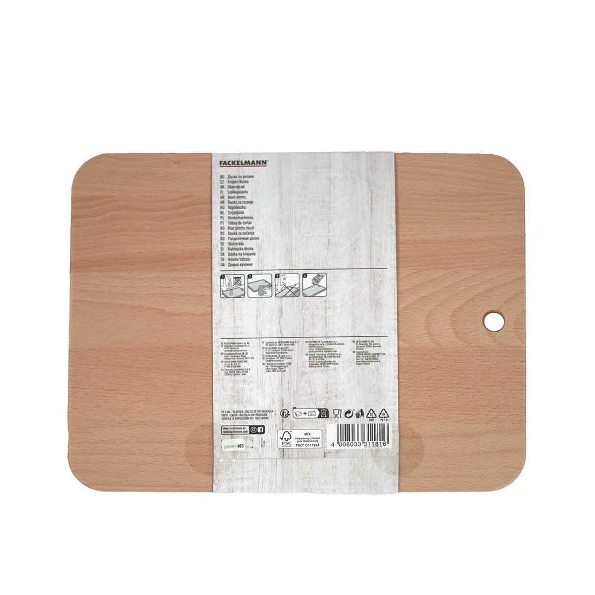 Tabla de cortar con agujero Fair Fackelmann Natural-3