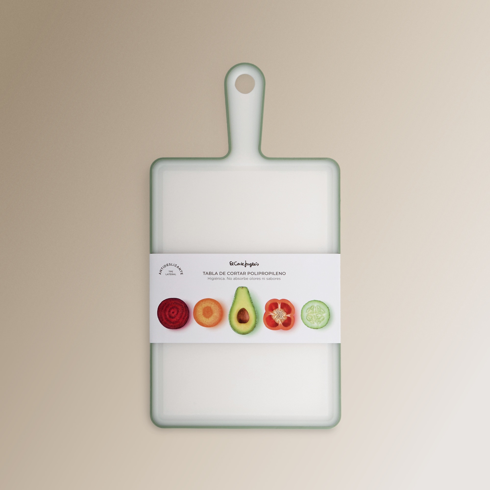 Tabla de cortar antideslizante con mango El Corte Inglés - Verde claro Verde claro-3