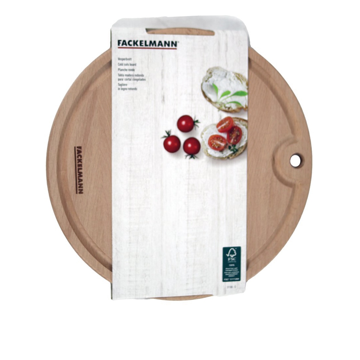 Tabla de cortar redonda Nature Fackelmann Natural-2
